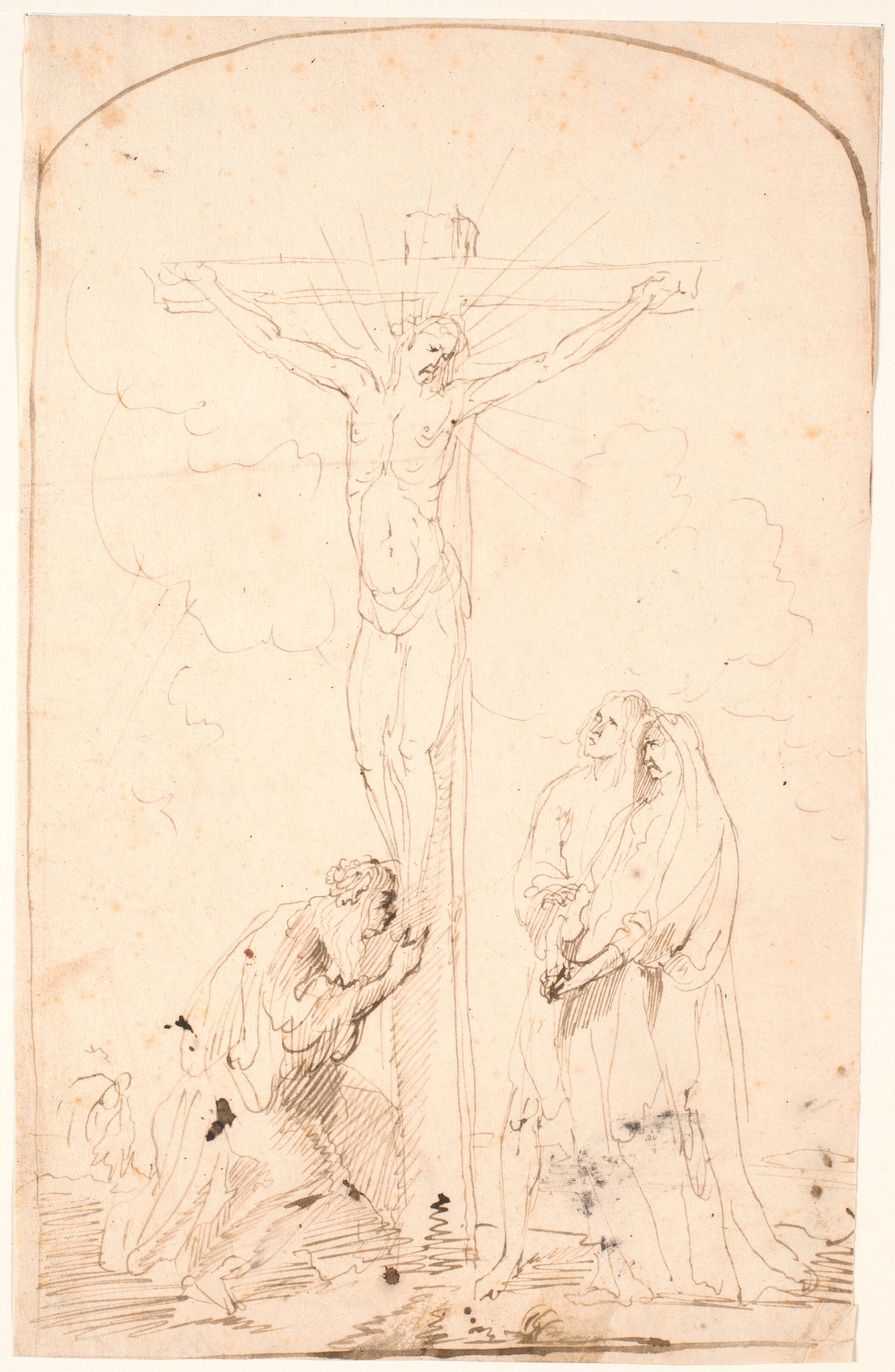 Kristus på korset og de sørgende ved korsets fod, Jürgen Ovens, 1628-1678