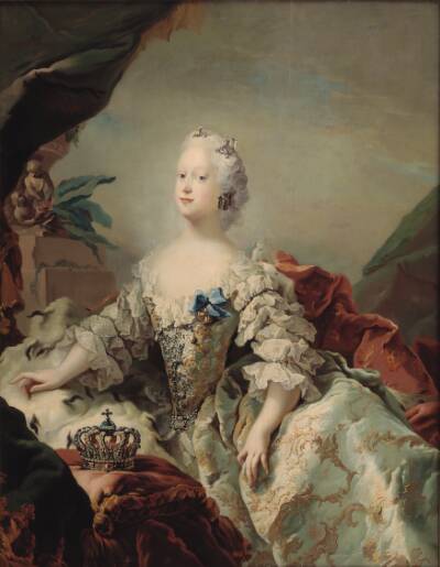 Portræt af Louise, Frederik V's første dronning, i salvingsdragt