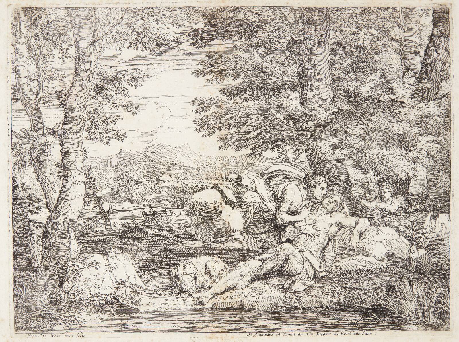 Diana og Endymion, Franciscus de Neve, 1606-1688