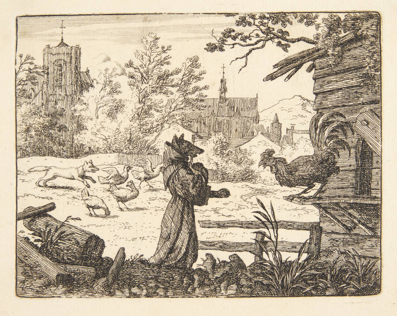 Renard udklædt som munk, Allaert van Everdingen, 1621-1675
