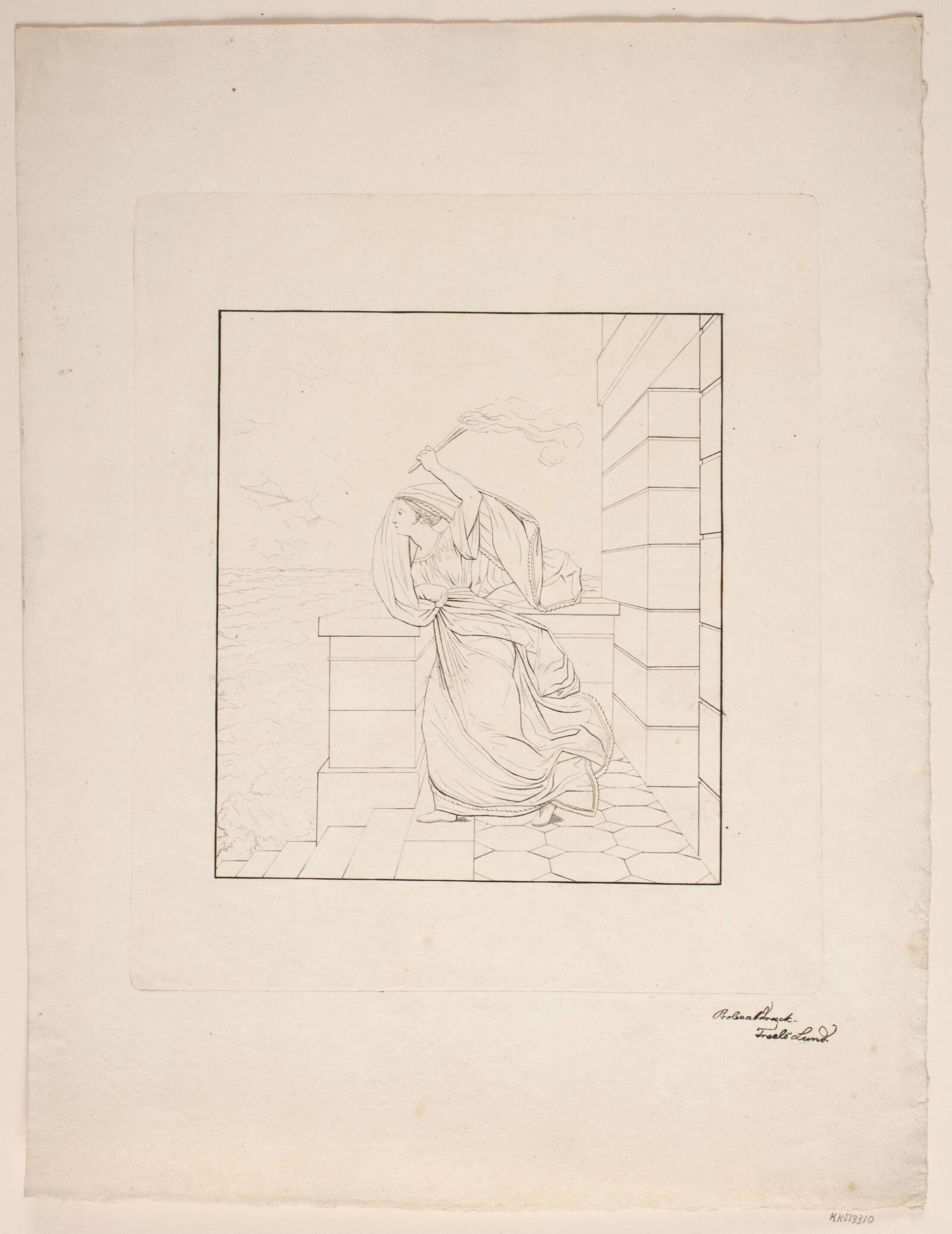 Hero ventende Leander, Troels Lund, 1802-1867
