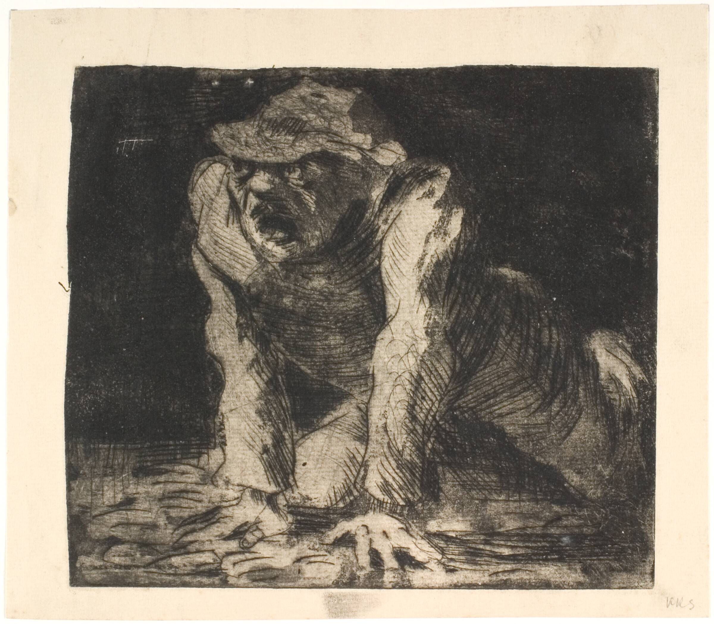 Knælende mand, Povl Christensen, 1929