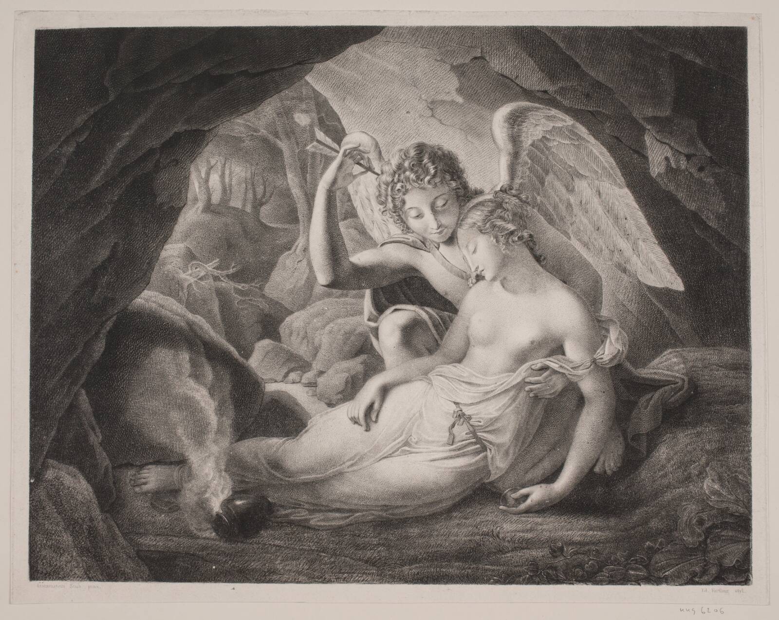 Amor og Psyche, Edvard Fortling, 1846