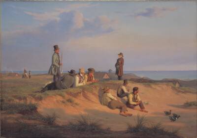 Mænd af Skagen en sommeraften i godt vejr