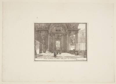 Veduta del Portico di S. Pietro della parte del Constantino. 1. Palazzo del Vaticano