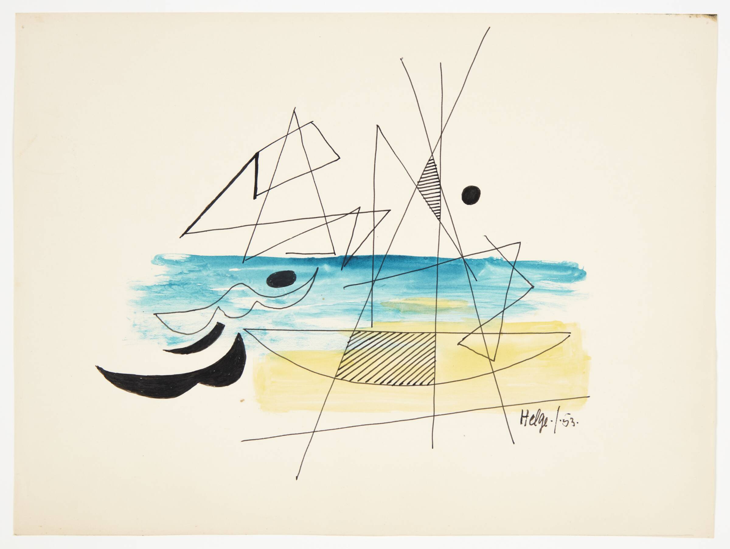 Abstrakt komposition, Helge Jacobsen, 1953