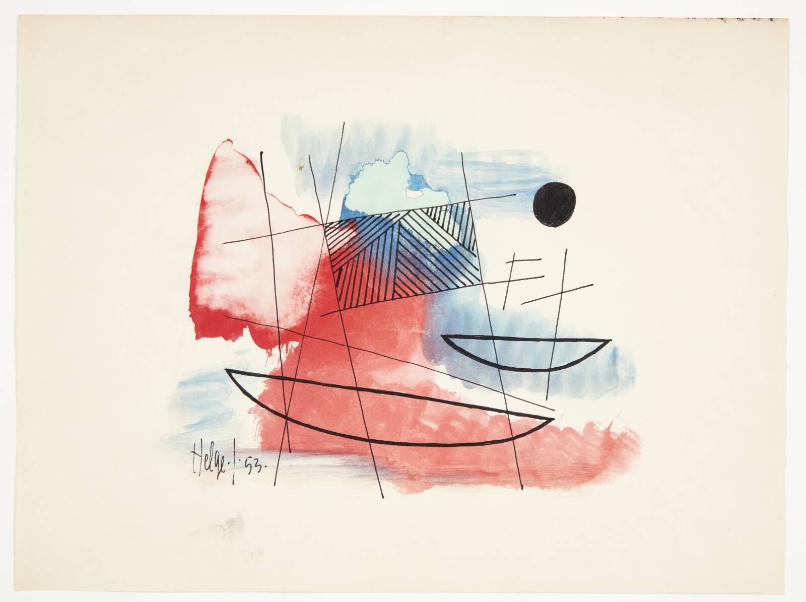 Abstrakt komposition, Helge Jacobsen, 1953