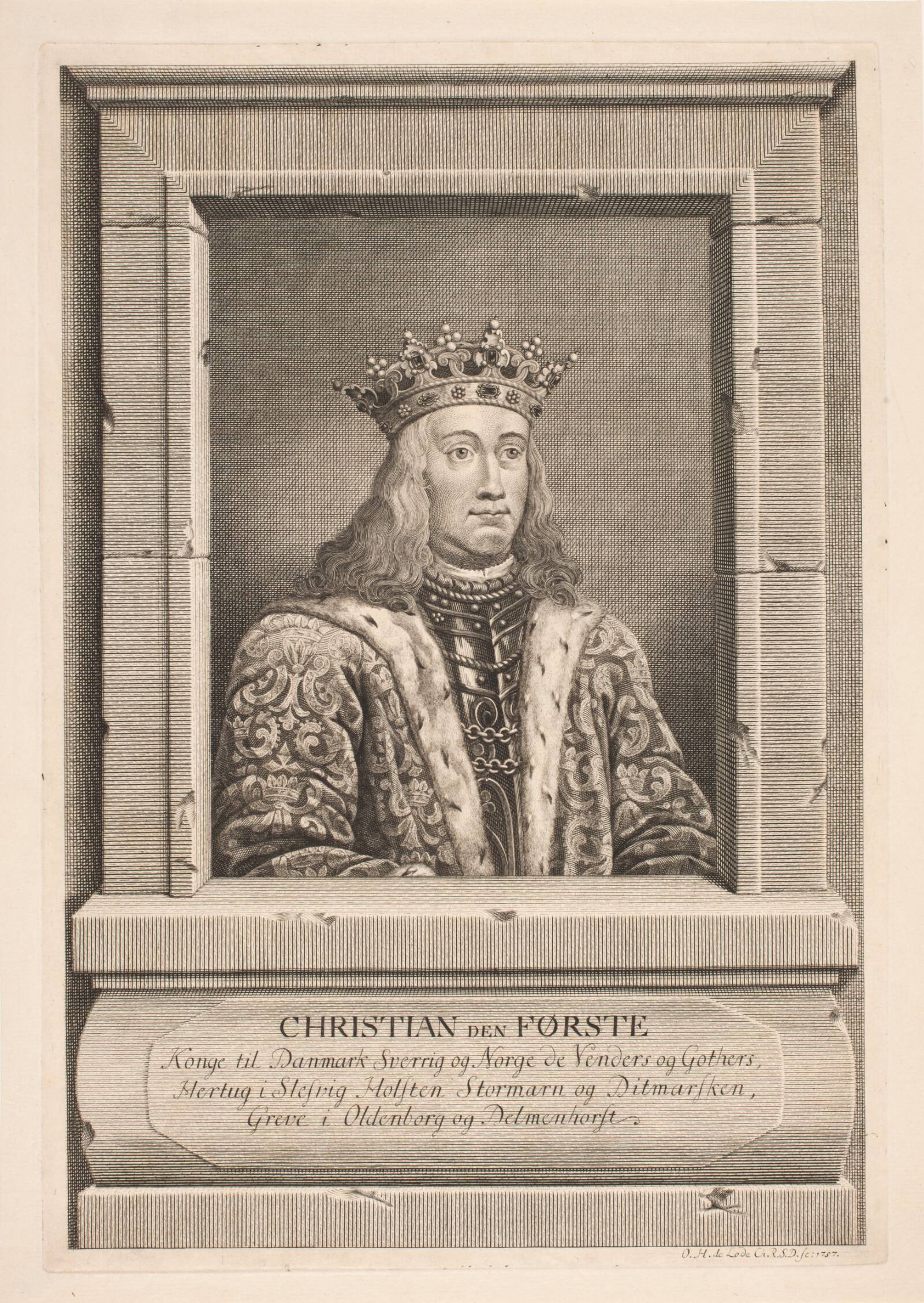 "Christian den Første", Odvardt Helmoldt de Lode, 1757