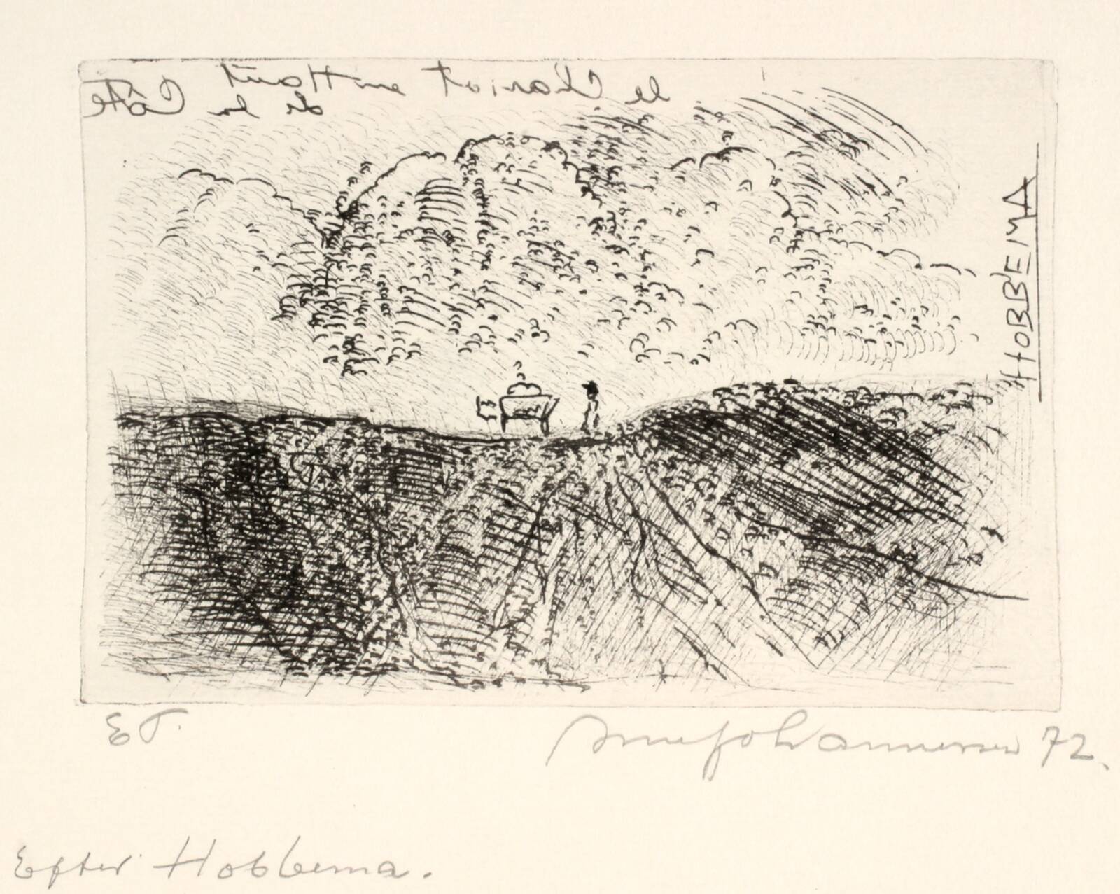 Landskab efter Meindert Hobbema, Arne Johannessen, 1972