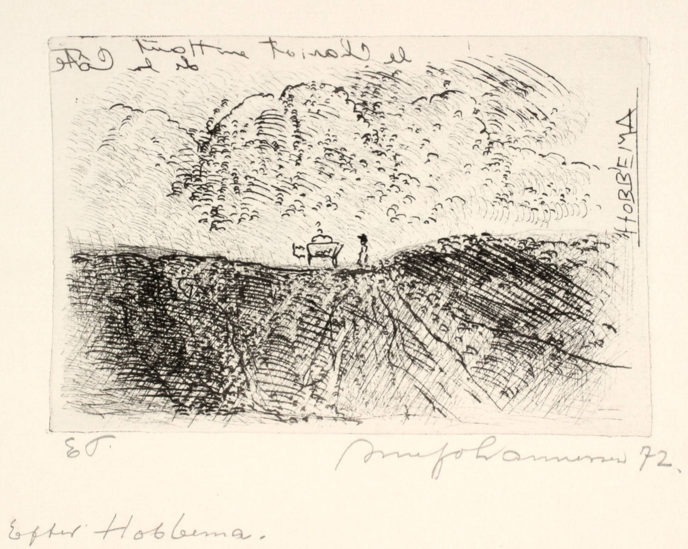 Landskab efter Meindert Hobbema, Arne Johannessen, 1972