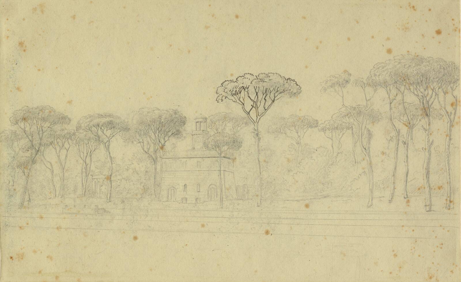 Pinier i villa Borgheses have., C.W. Eckersberg, 1783-1853