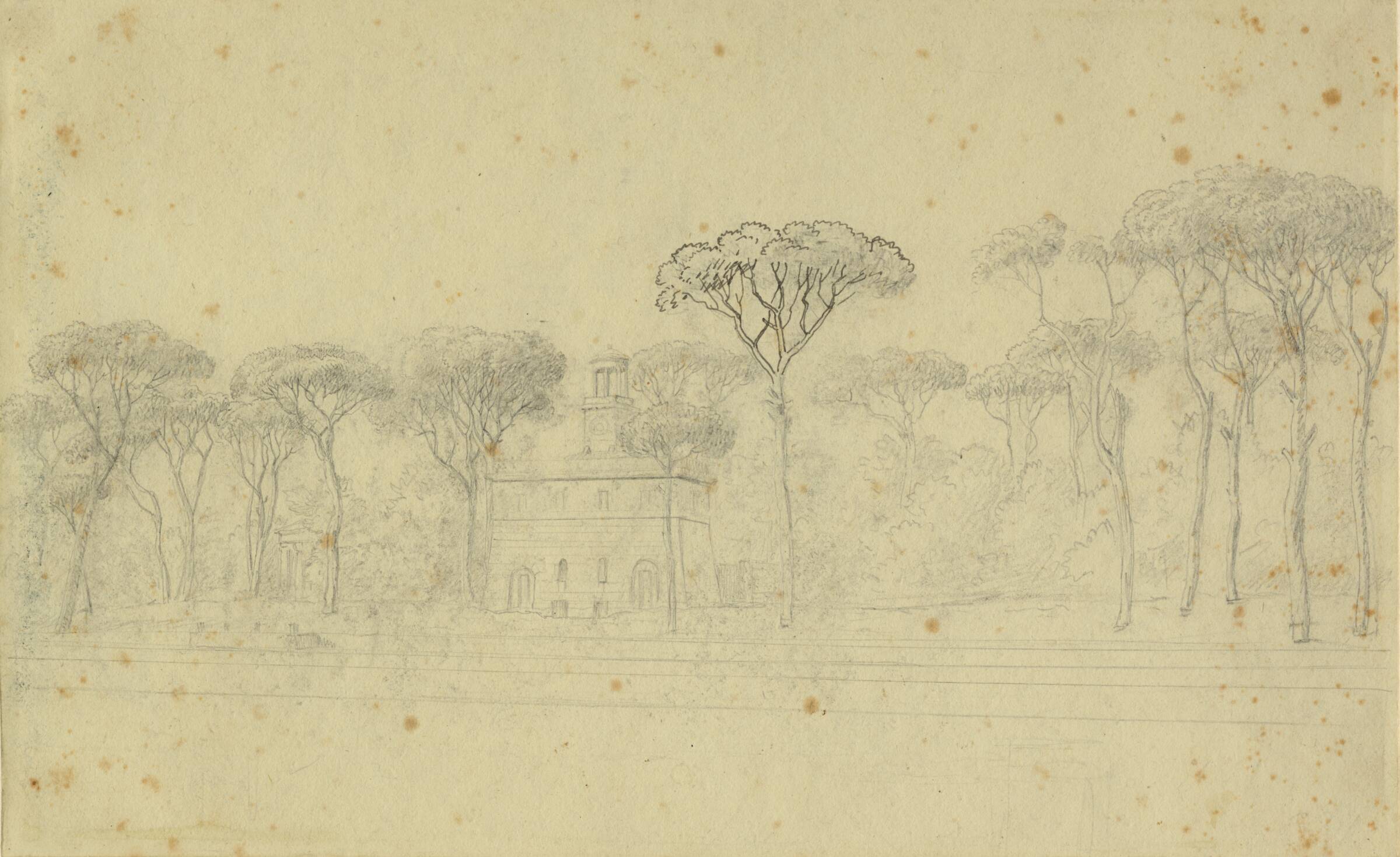 Pinier i villa Borgheses have., C.W. Eckersberg, 1783-1853