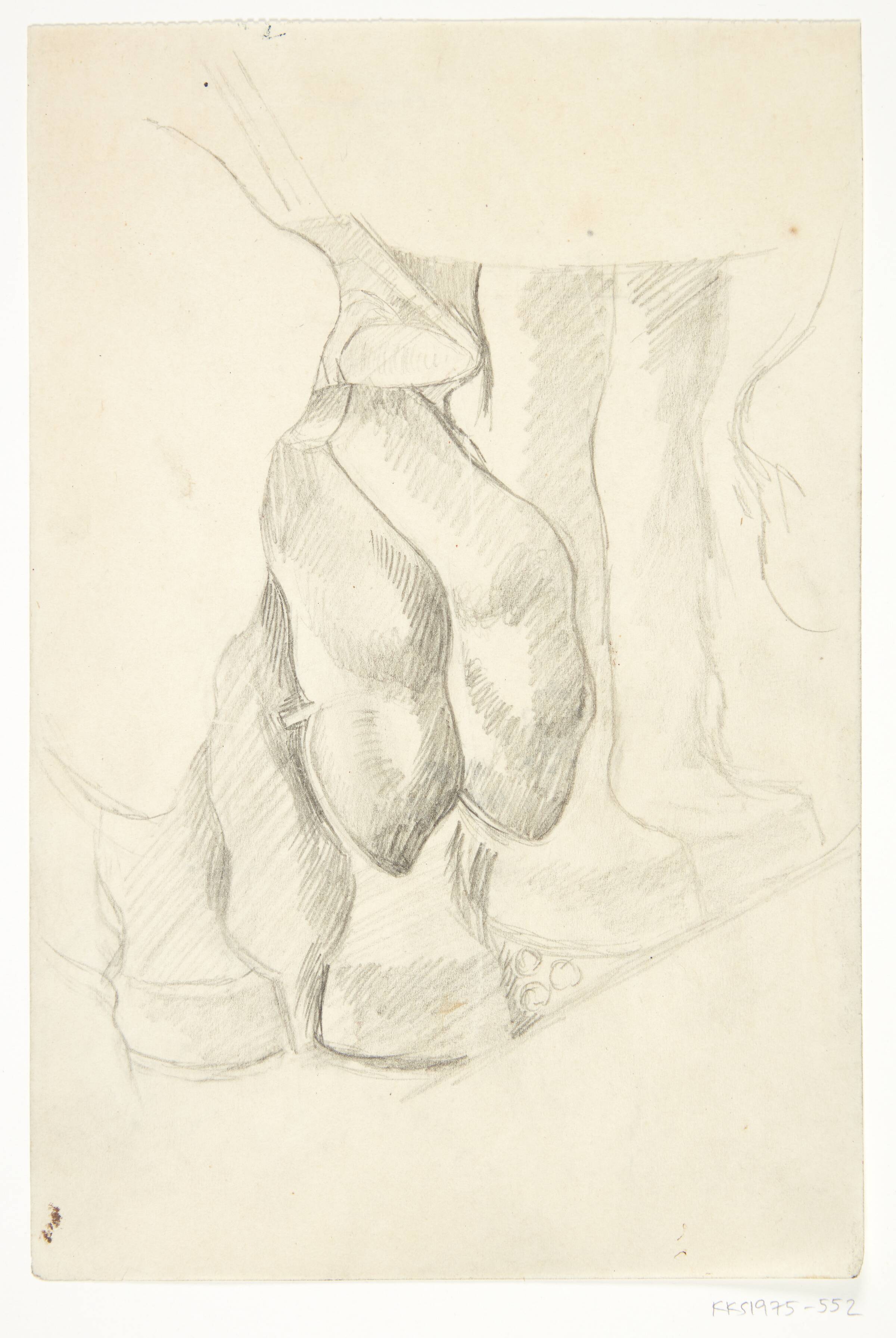 Hesteben. Kompositionsskitse til P. Uccellos "La Battaglia", William Scharff, 1901-1959
