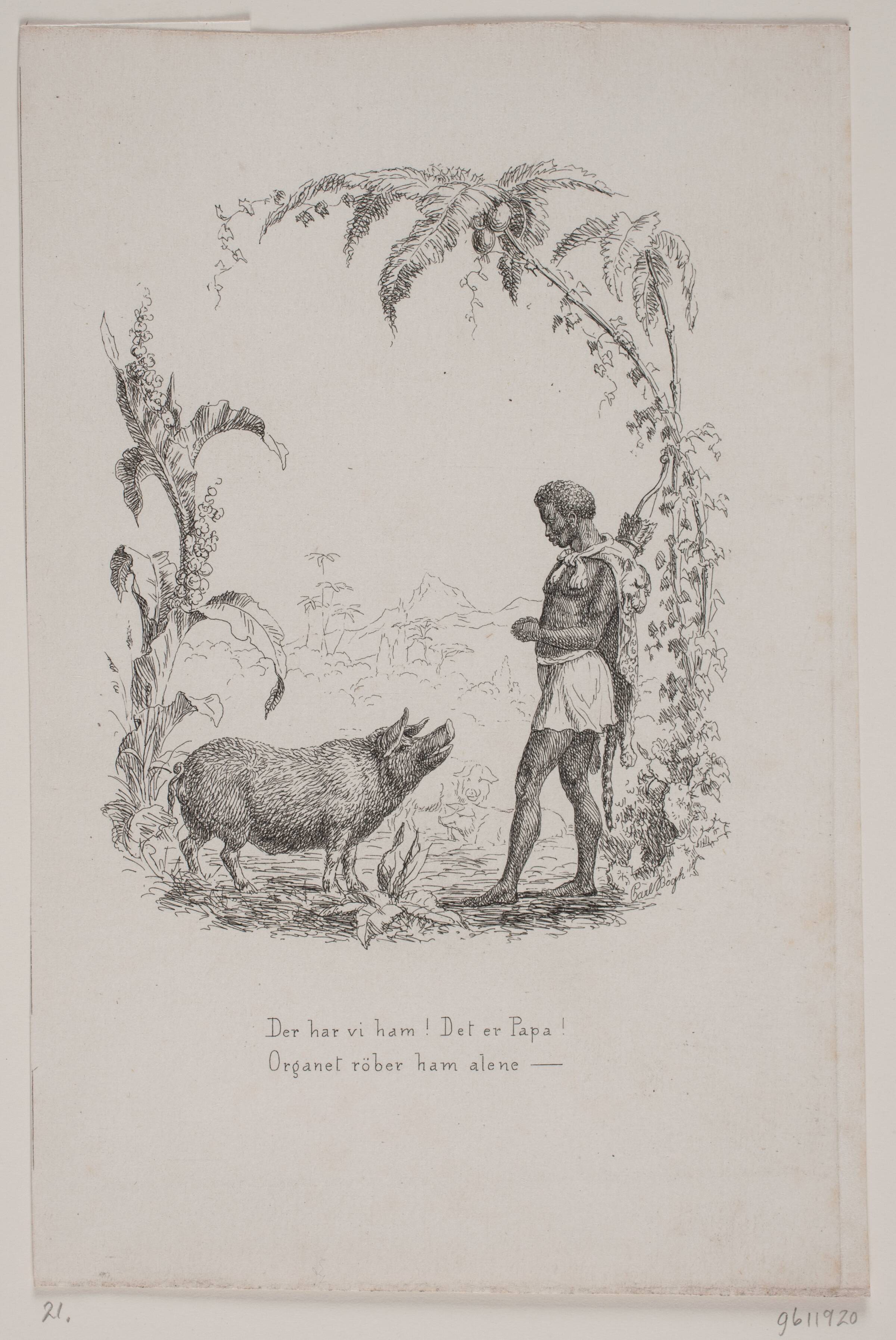 Illustration til digt af Erik Bøgh, Carl Bøgh, 1855