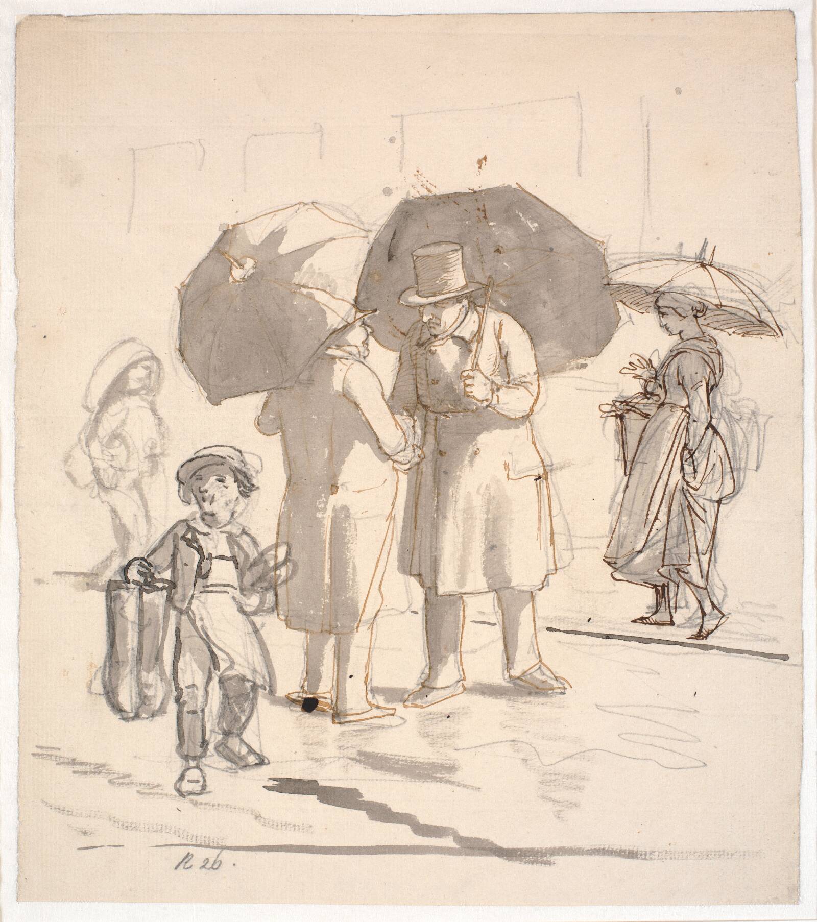 Gadescene i regnvejr, Wilhelm Marstrand, 1850-1859