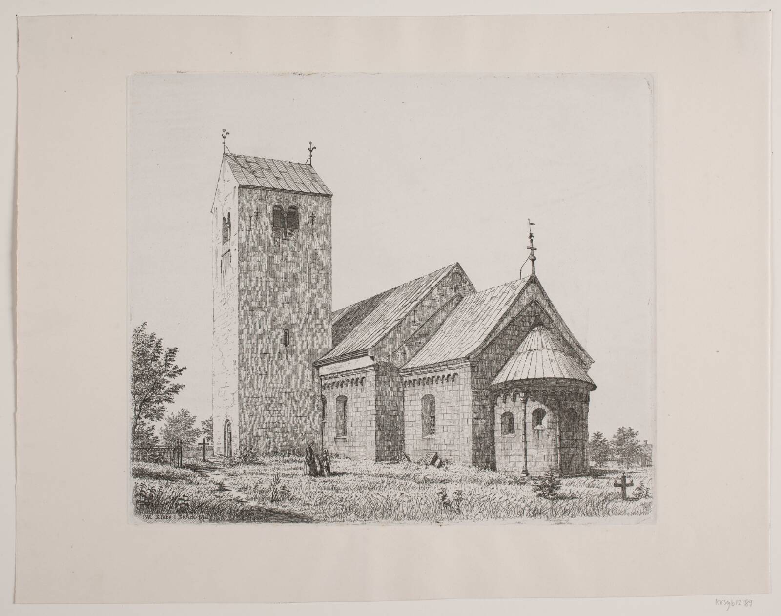 Væ kirke i Skåne, Jacob Kornerup, 1858