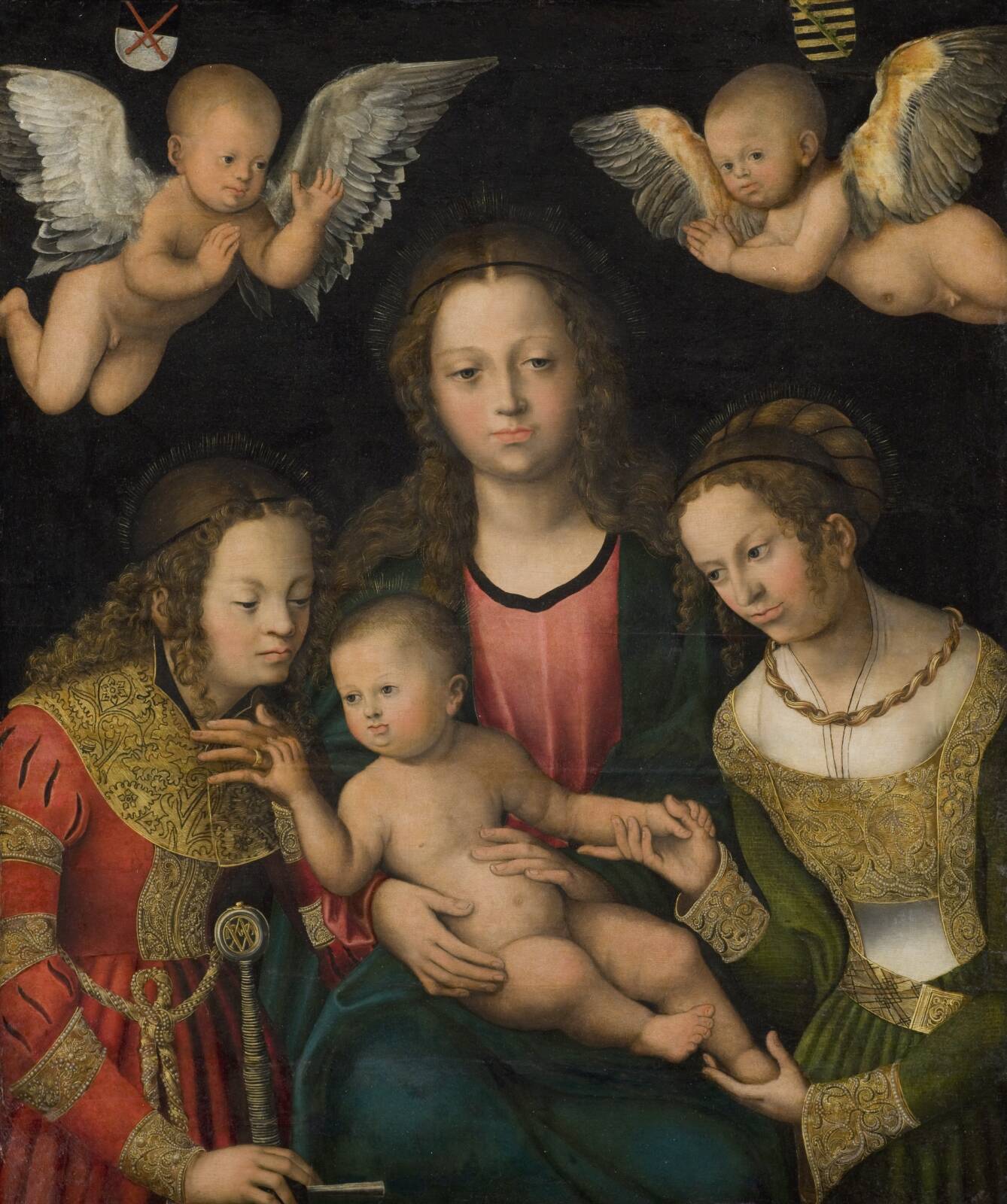 Virgin and Child with the Saints Catherine and Barbara, by Lucas Cranach (I), 1510-1512
