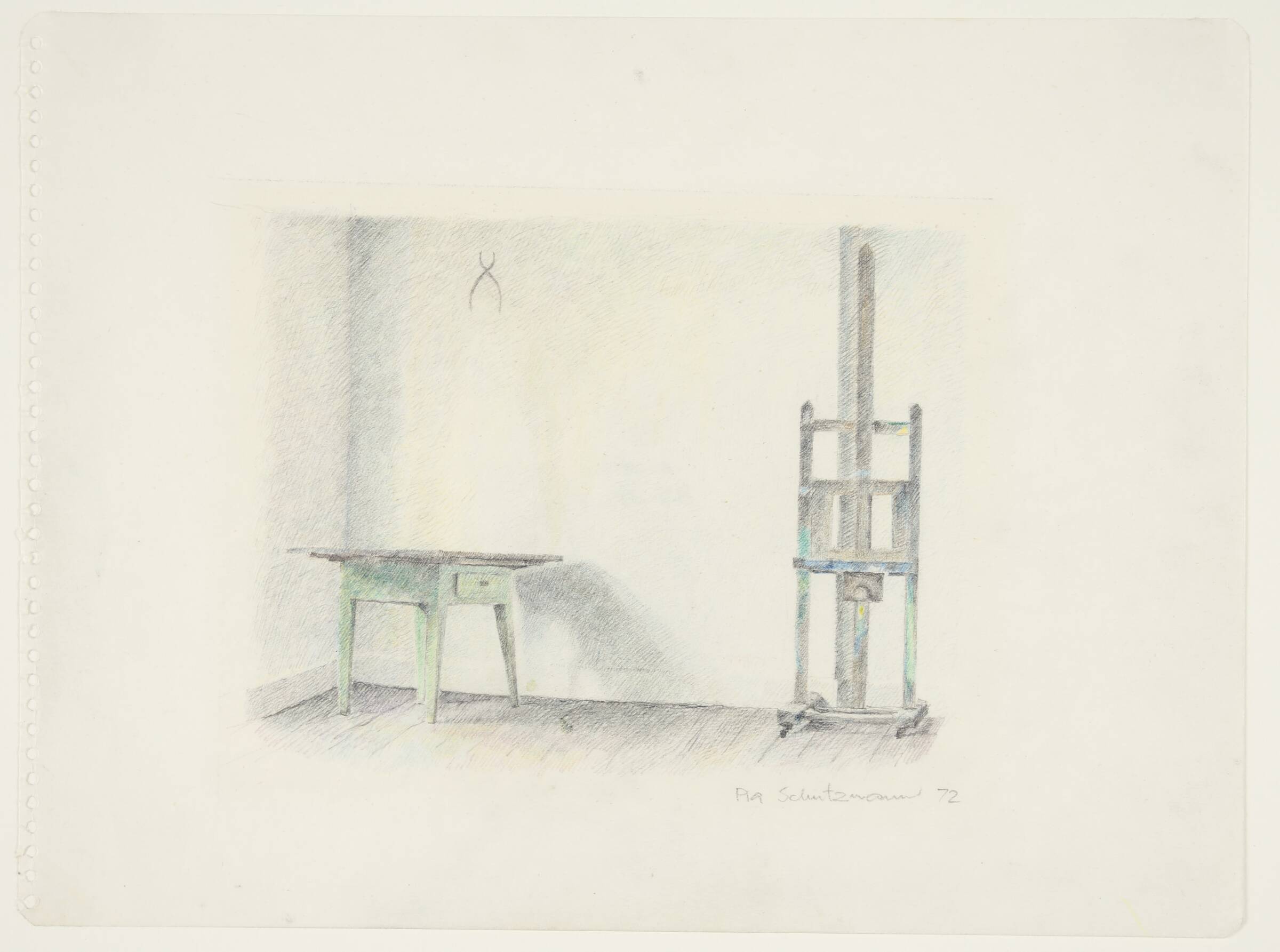 Atelier-interiør, Pia Schutzmann, 1972