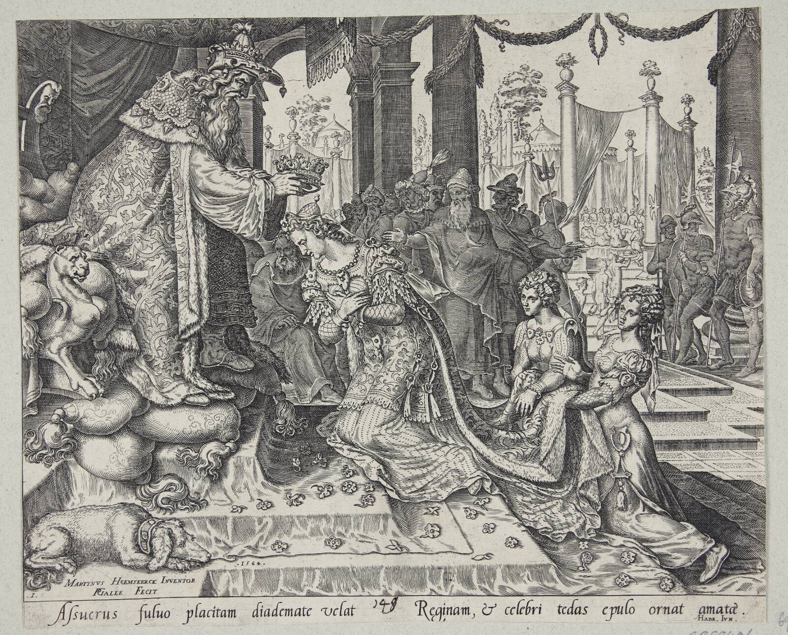 Ester krones af Ahasverus, Philips Galle, 1564