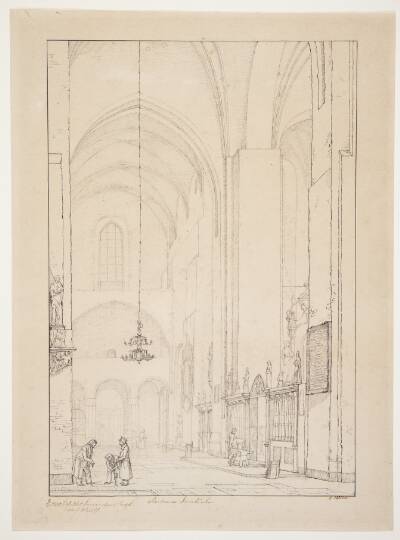 Forlæg til "Prospekt af det indre af den nordlige korsarm af Århus domkirke"