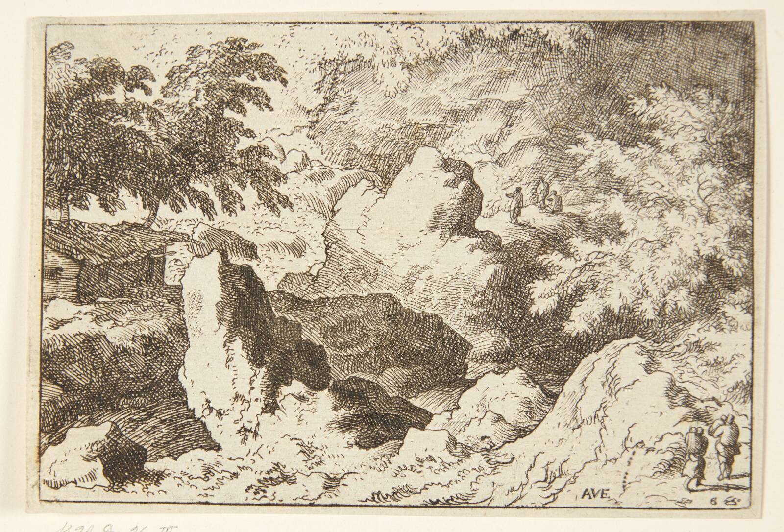 Tre mænd på en klippe, Allaert van Everdingen, 1621-1675