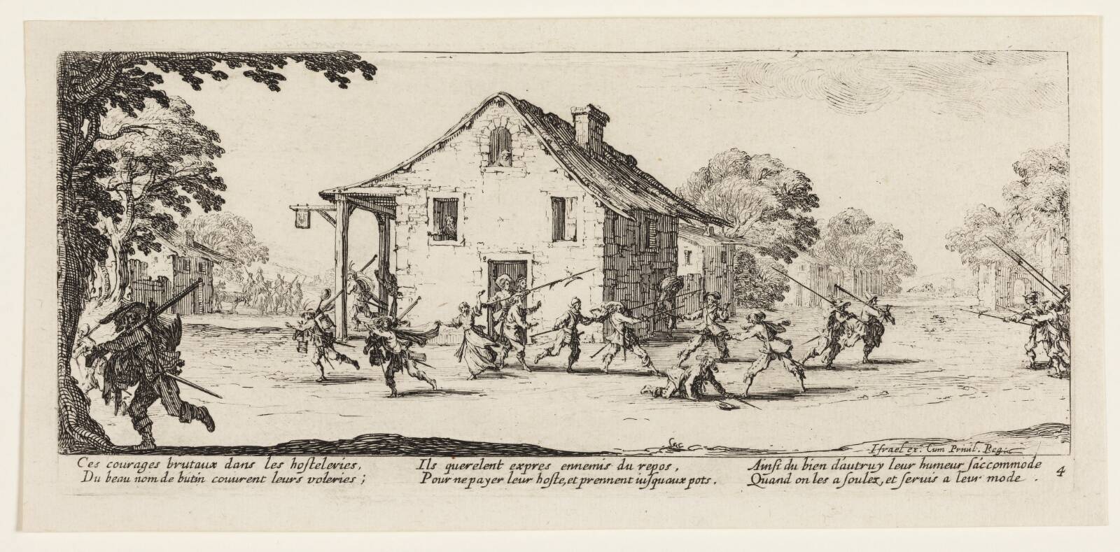 Et herberg plyndres, Jacques Callot, 1633