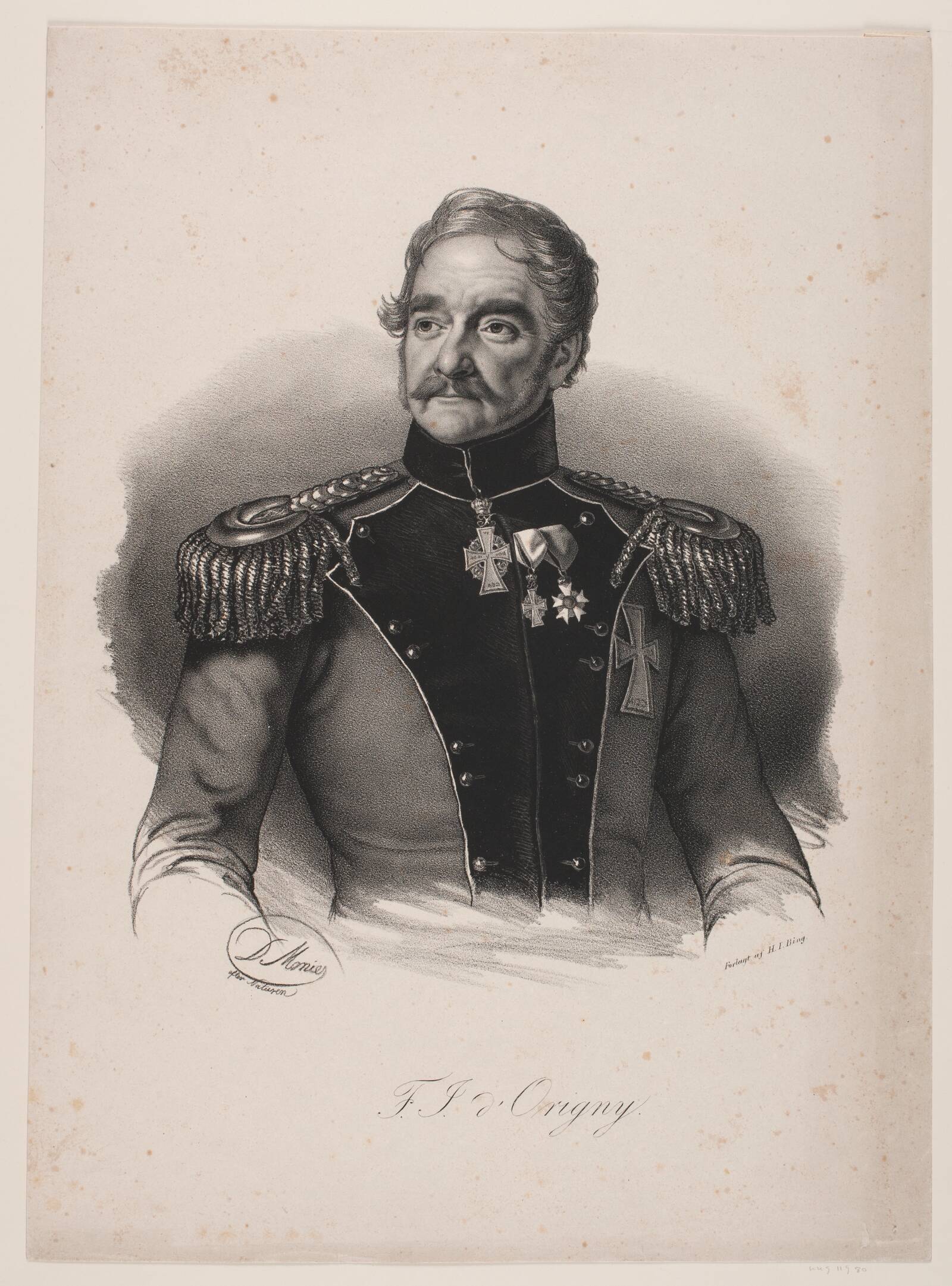 Oberst F.J. d´Origny, David Monies, 1839