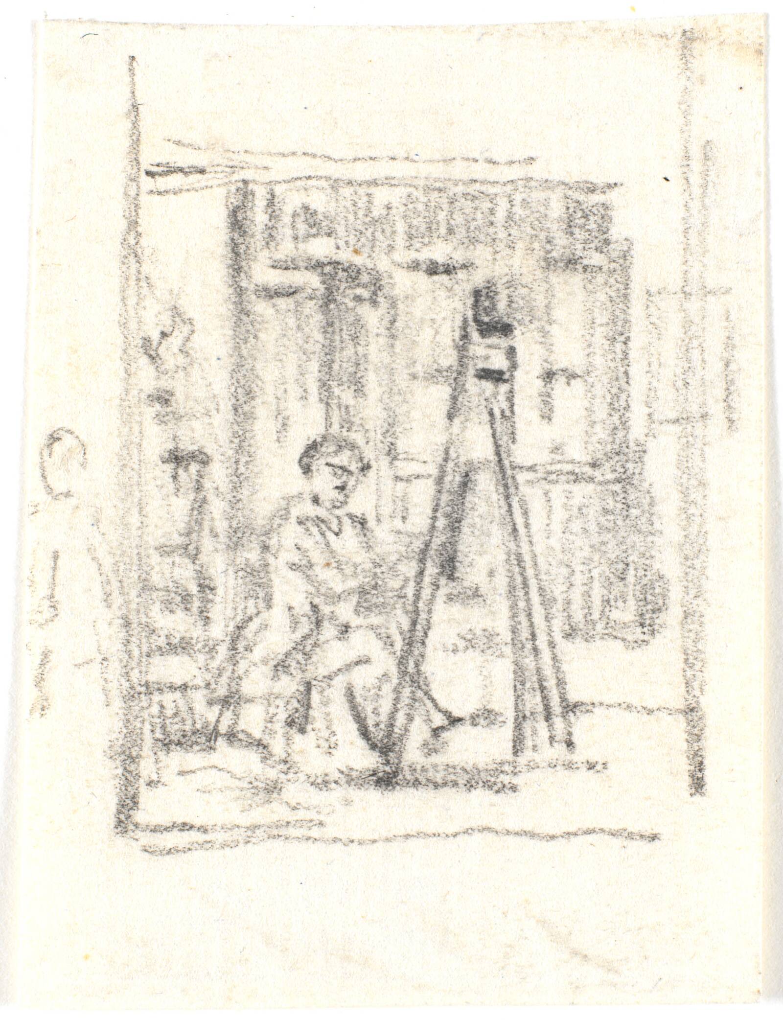 En maler ved sit staffeli, Martinus Rørbye, 1840-1849