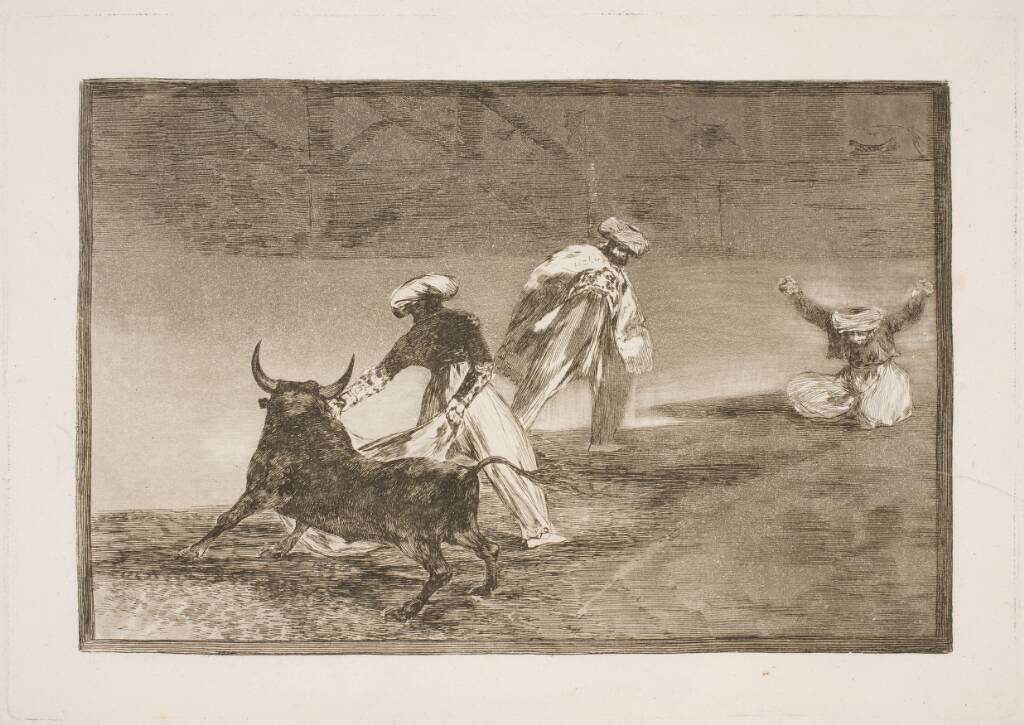 De tirrer en anden i indhegningen, Francisco de Goya, 1815-1816