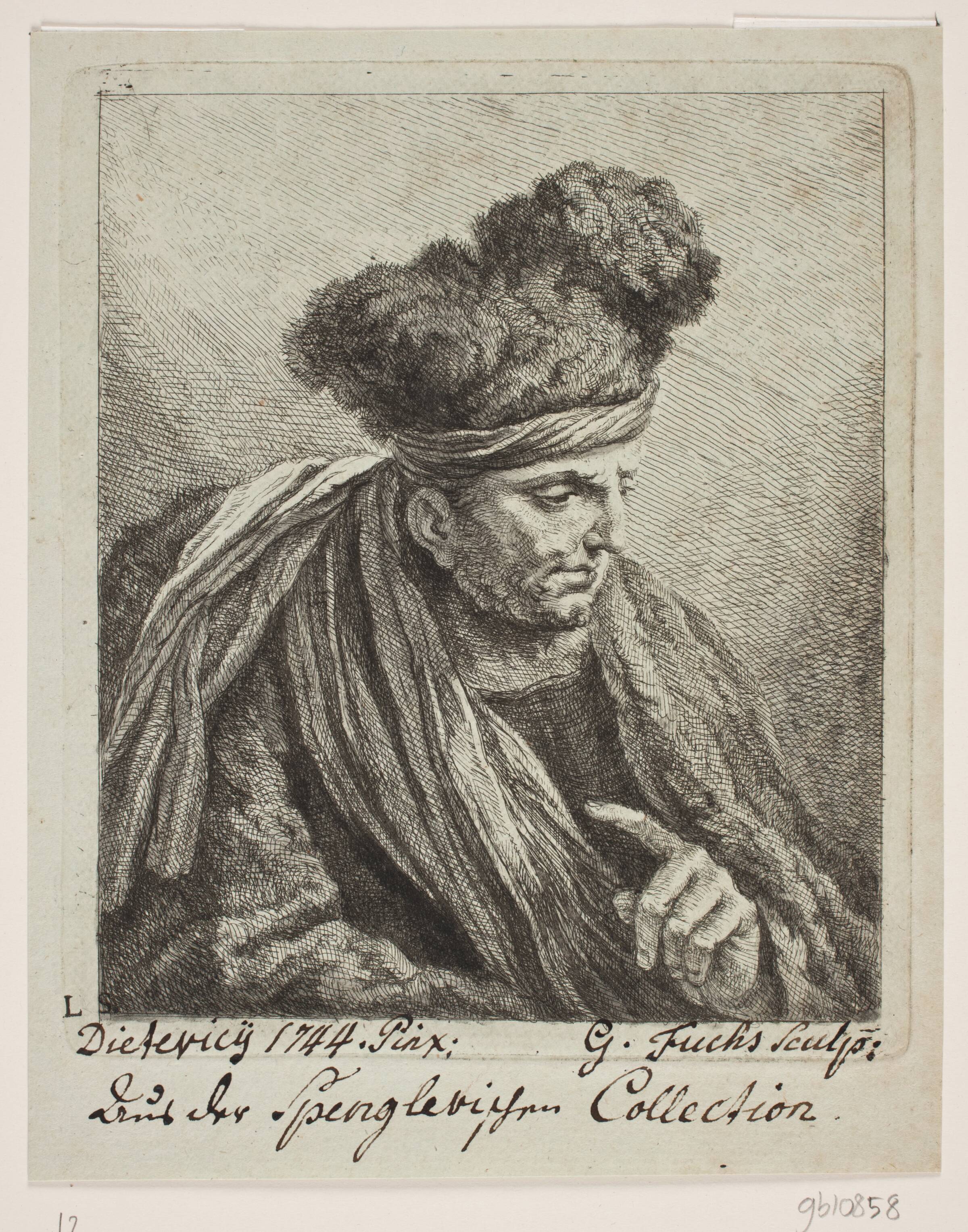 En mand med turban, Georg Mathias Fuchs, 1774