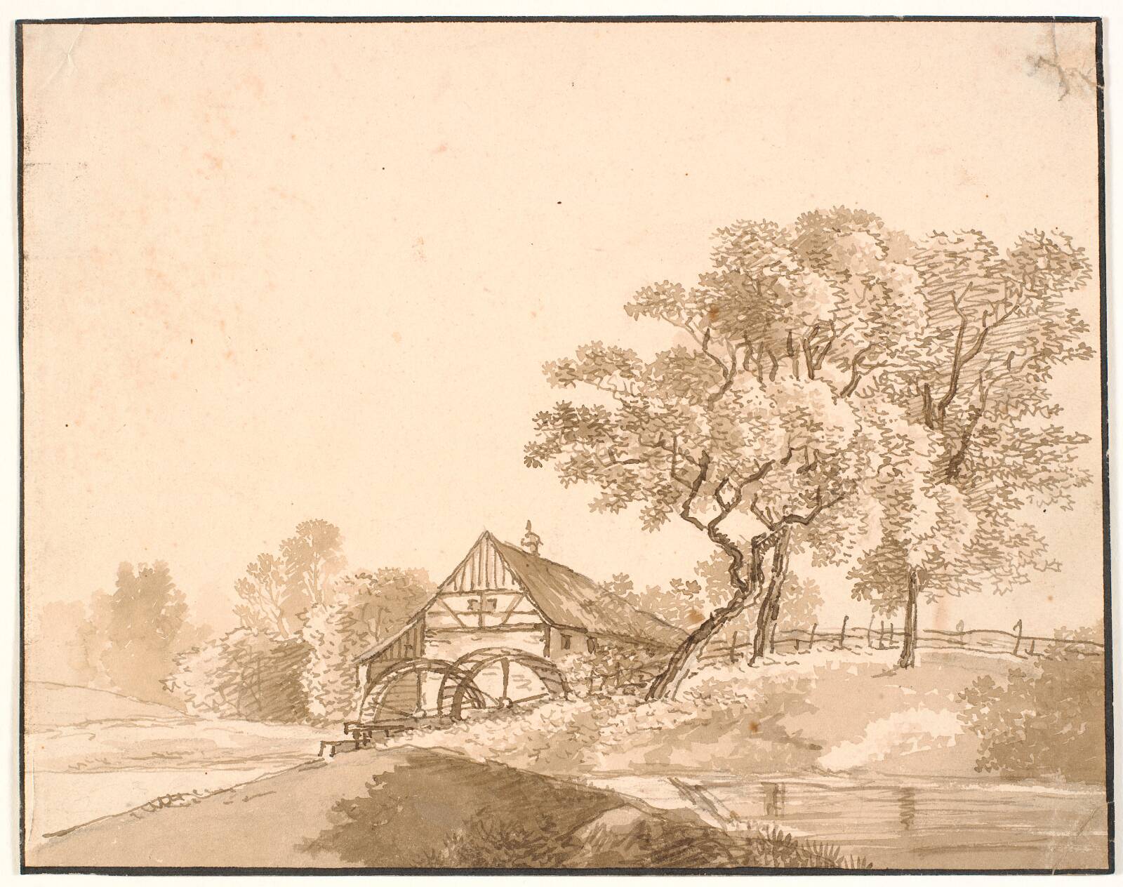 En mølle ved Lausanne, J.P. Møller, 1813