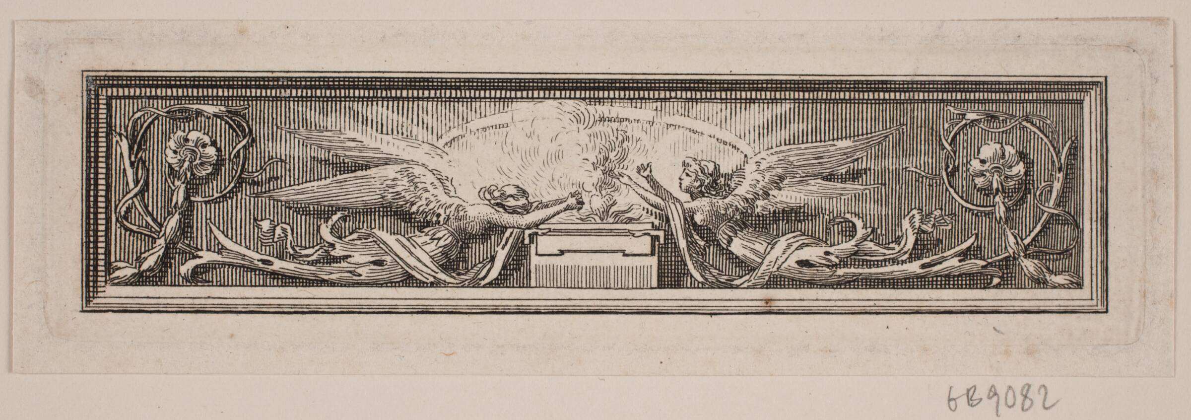 Ornament med alter og to engle, Bradt, F.L., 1747-1829