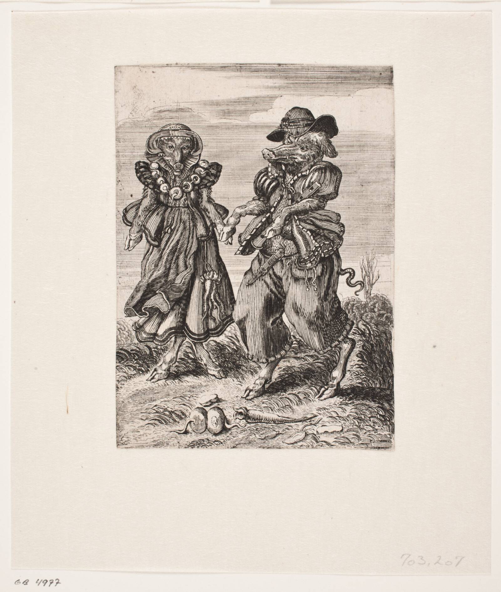 Grisepar som danser, Christian Rothgiesser, 1650-1659