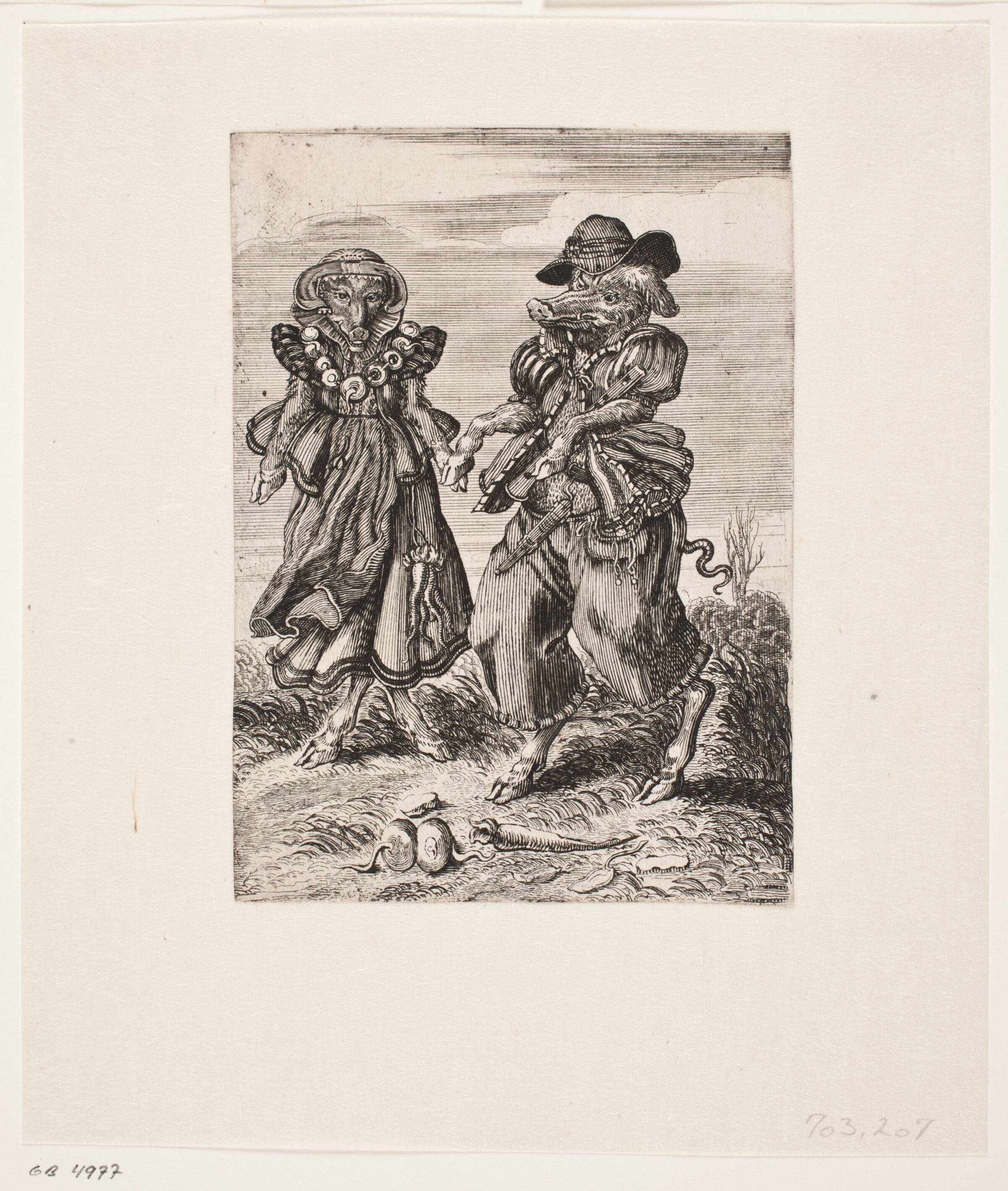 Grisepar som danser, Christian Rothgiesser, 1650-1659