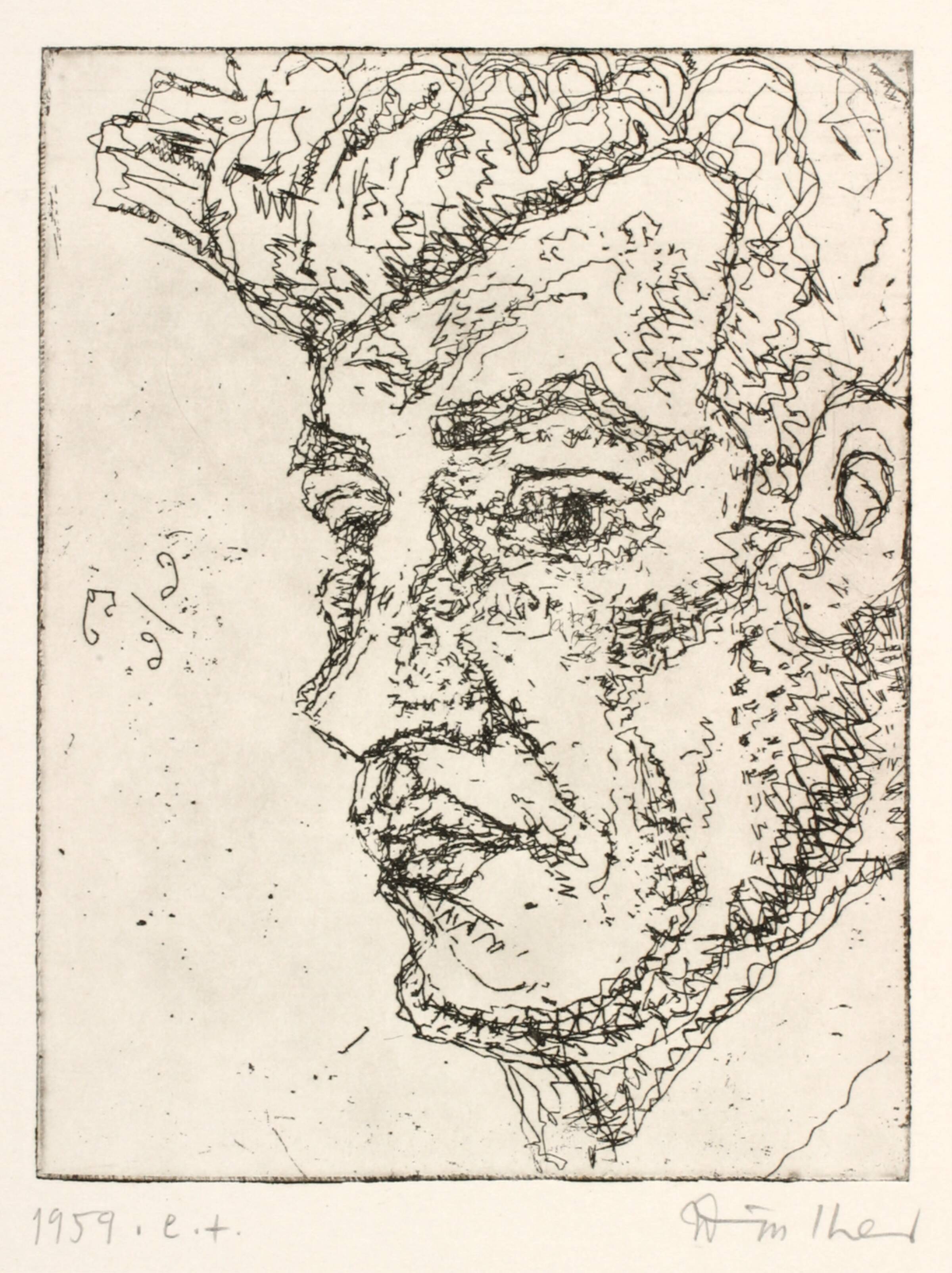 Portræt af Veturlidi Gunnarsson, Richard Winther, 1959