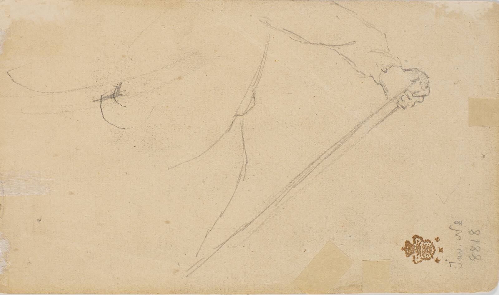 Del af studie til samme maleri som recto, L.A. Ring, 1885
