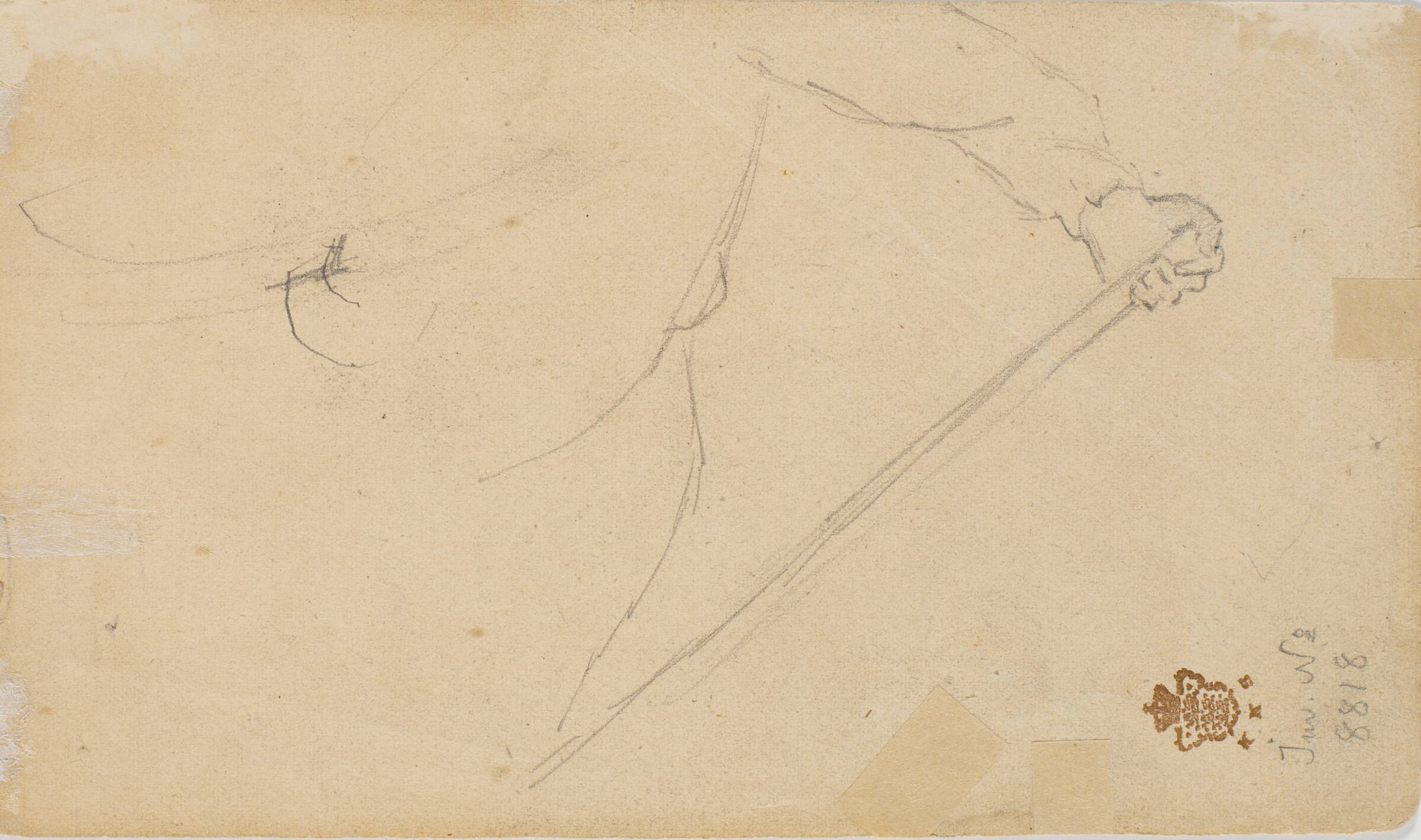 Del af studie til samme maleri som recto, L.A. Ring, 1885
