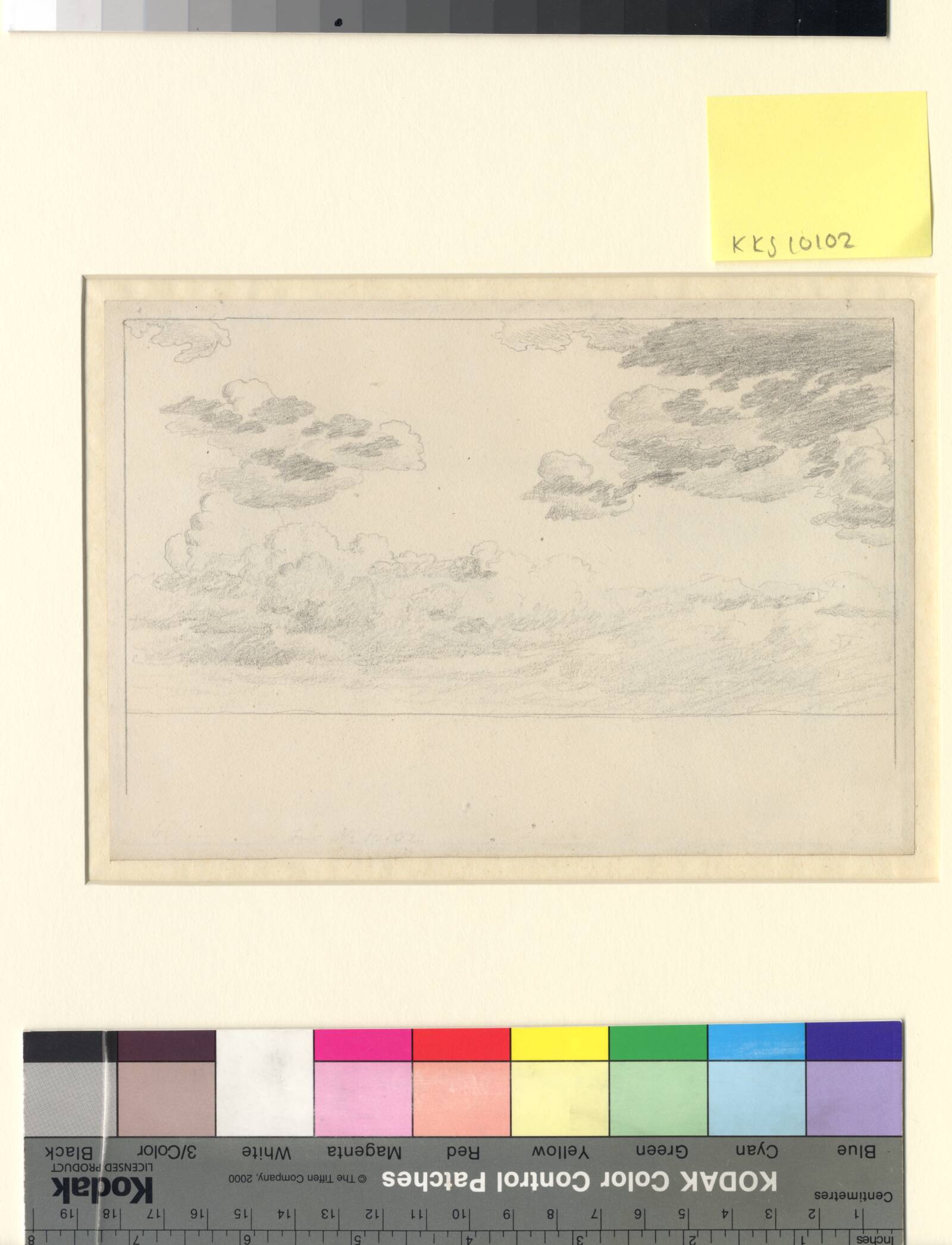 Studie af skyer over havet, C.W. Eckersberg, 1826