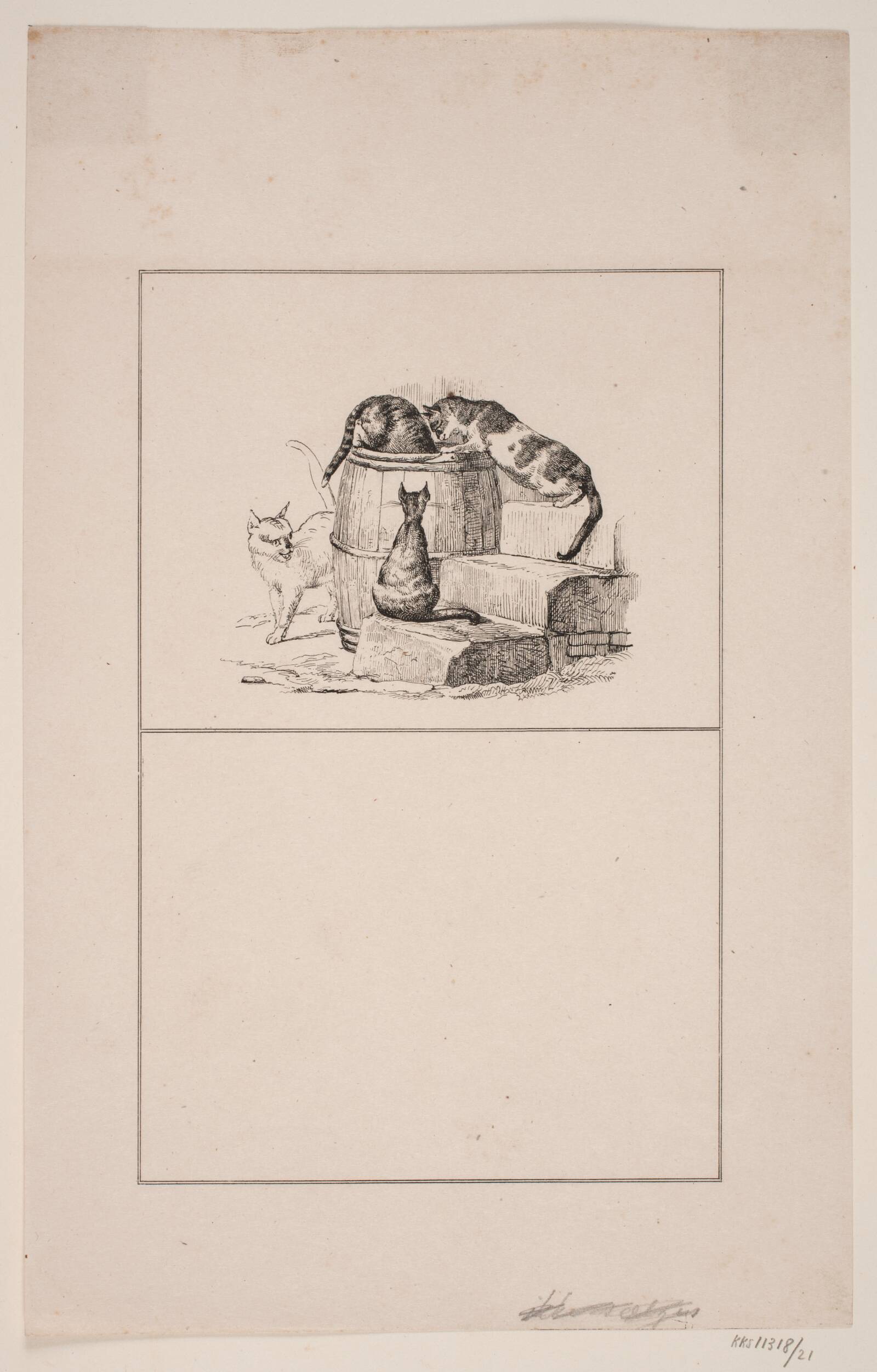 Kattene, Adolph Kittendorff, 1845