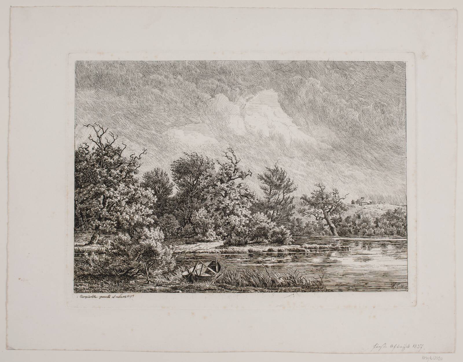 Båden i sivene, Hermann Carmiencke, 1837