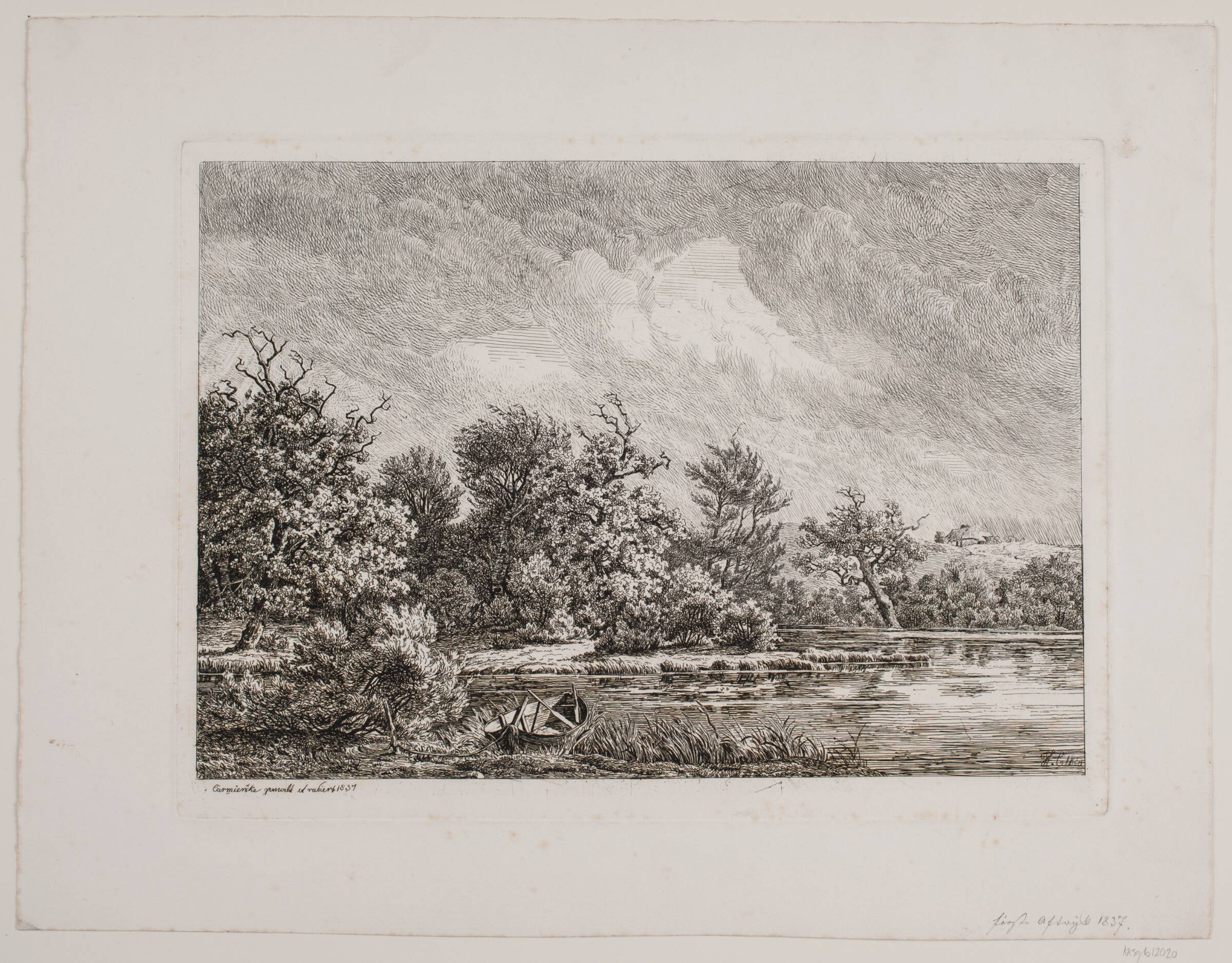 Båden i sivene, Hermann Carmiencke, 1837