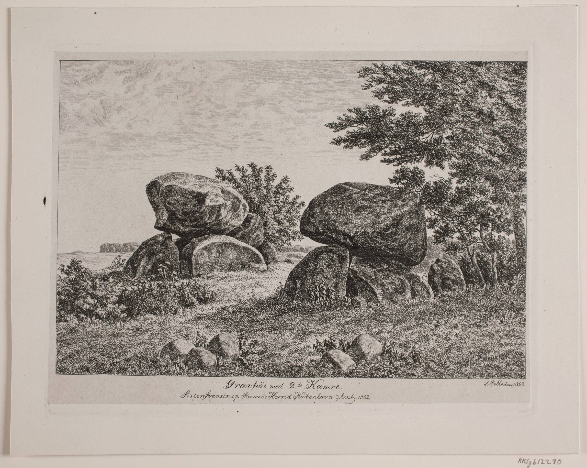 Gravhøj ved Søster Svenstrup, Madsen, A.P., 1862