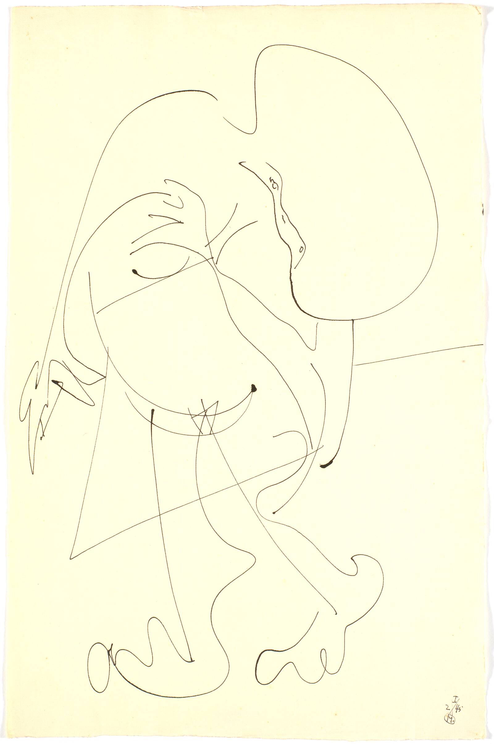 Gående kvindefigur, Richard Mortensen, 1945