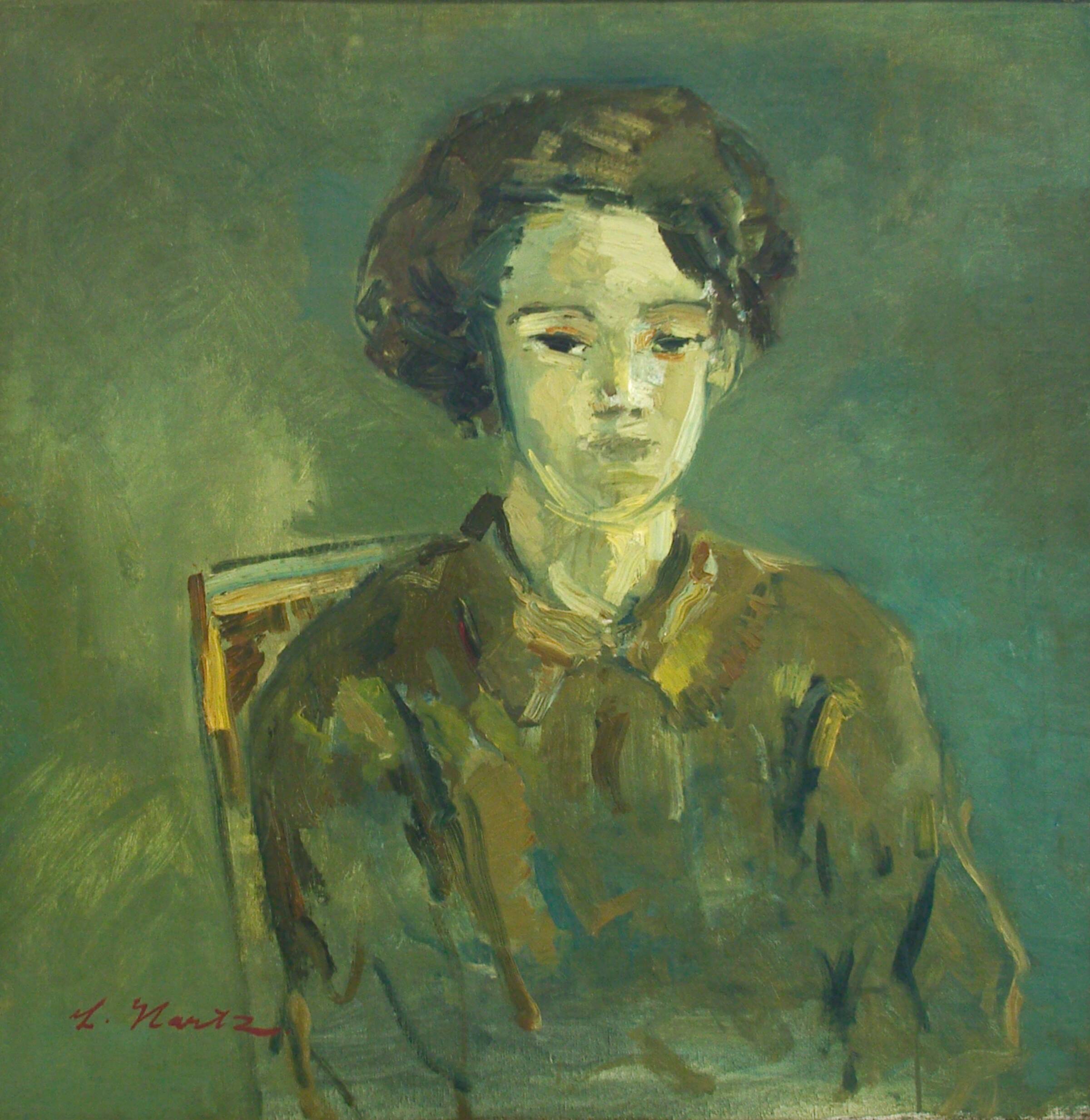 Portræt af en ung dame, Lauritz Hartz, 1930