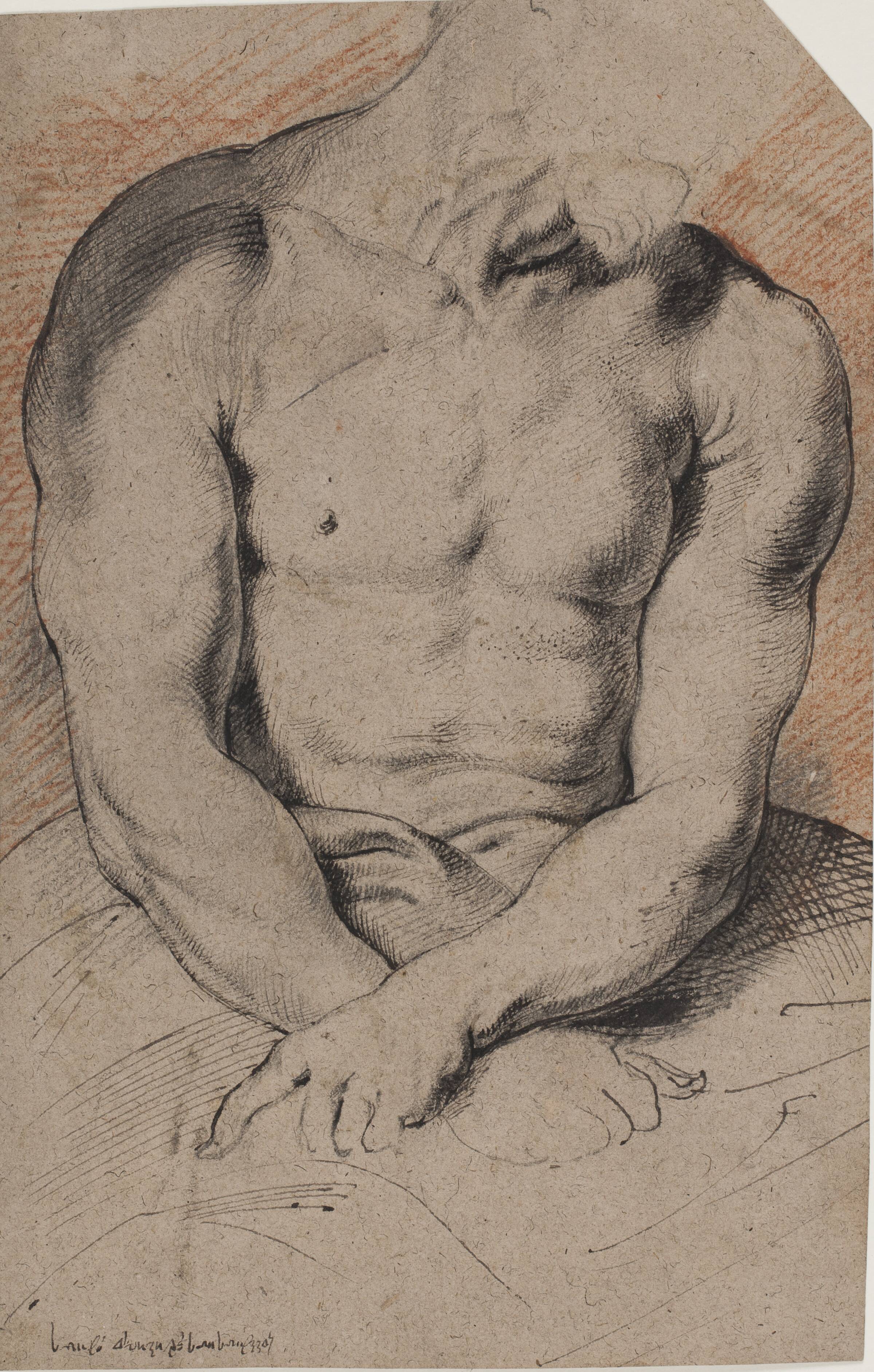 Kristi torso fra "Den tornekronede Kristus", efter Van Dyck, Willem Panneels, 1628-1630