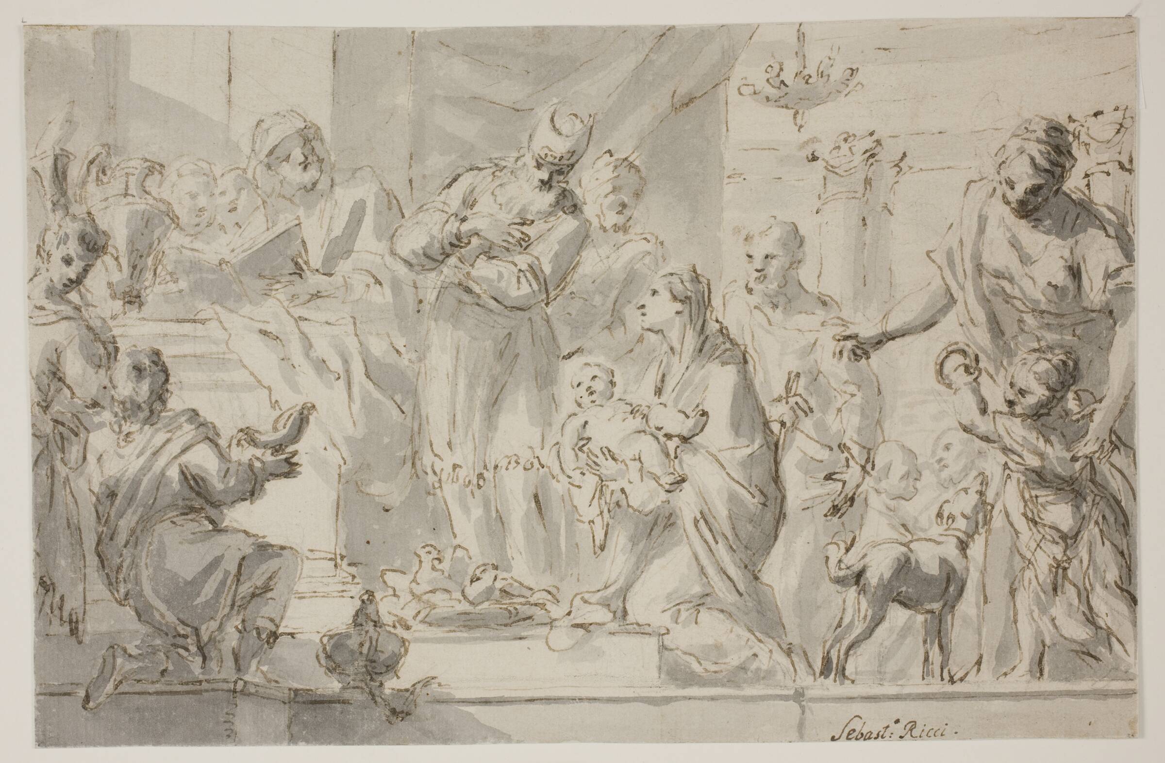 Præsentationen i templet, Gerolamo Brusaferro, 1684-1745