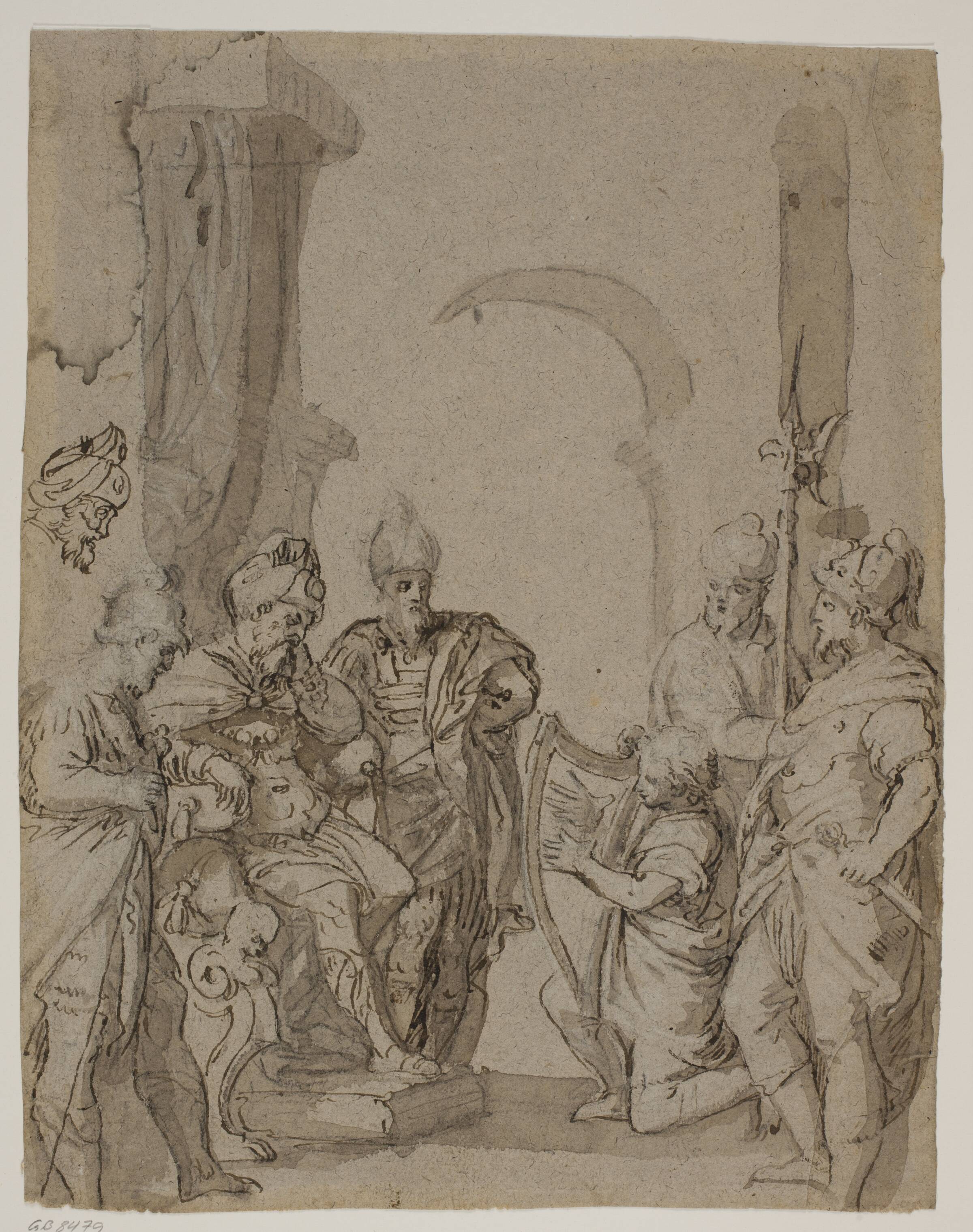 David spiller harpe for kong Saul, Carlo Caliari, 1570-1596