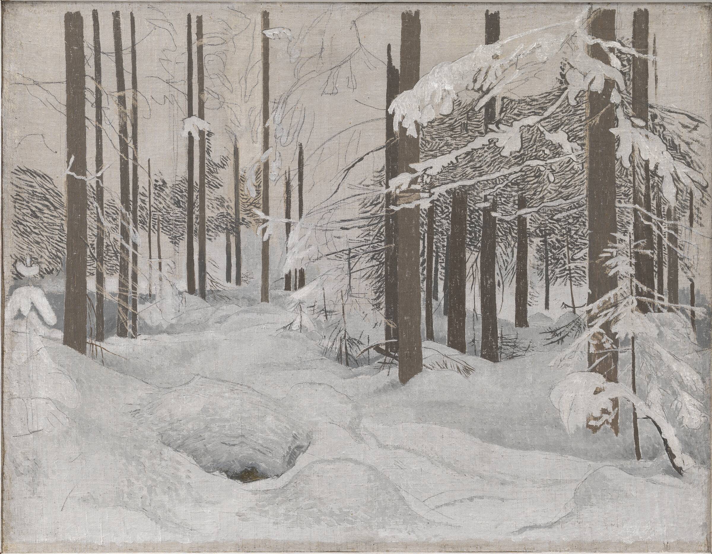 Granskov, vinter med sne, J.F. Willumsen, 1906