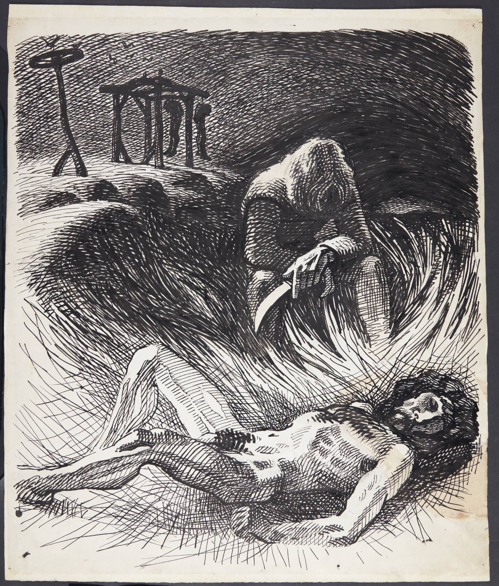 Død mand. Historisk motiv, Sikker Hansen, 1897-1955