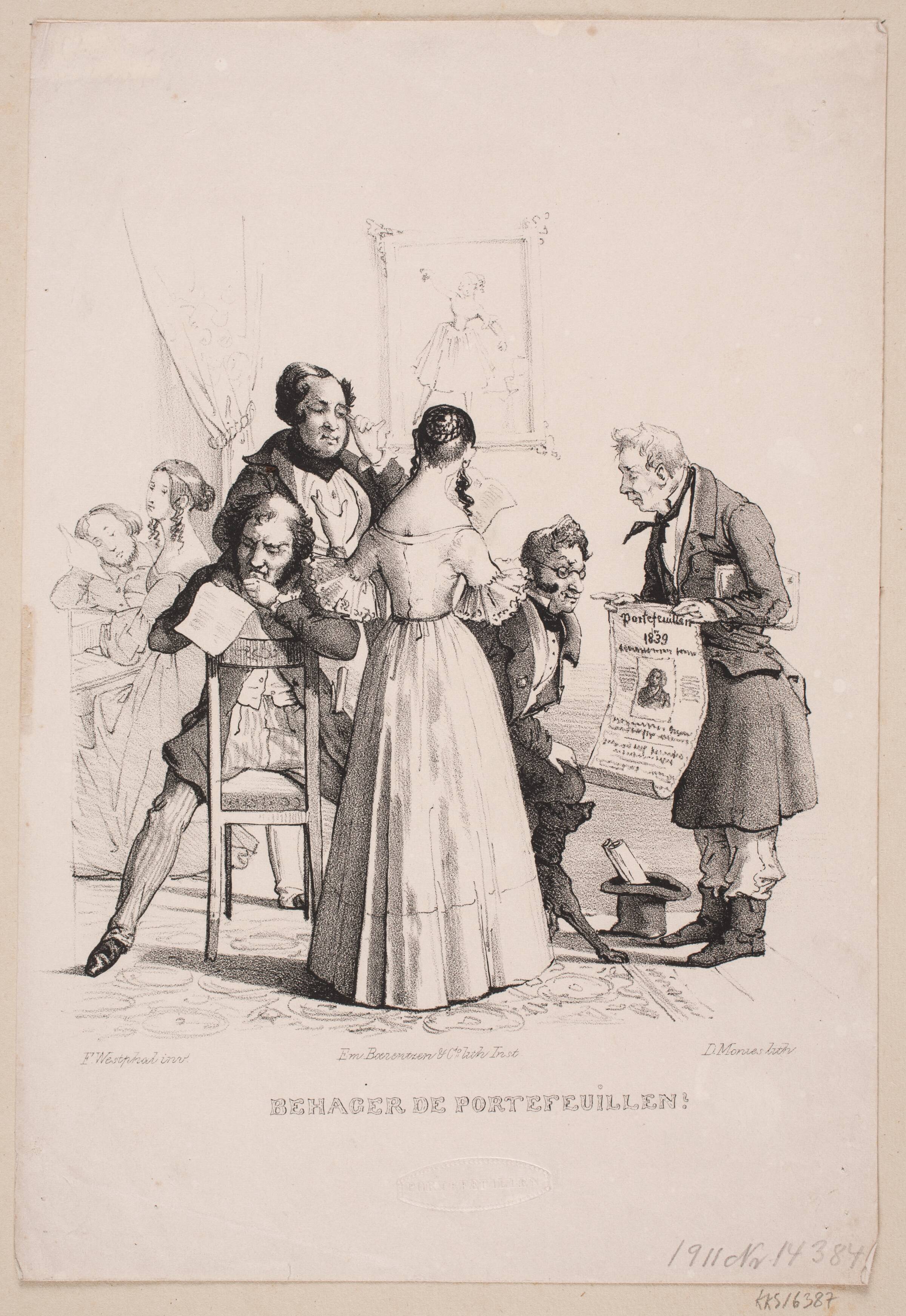 "Behager De Portefeuillen?", David Monies, 1812-1894
